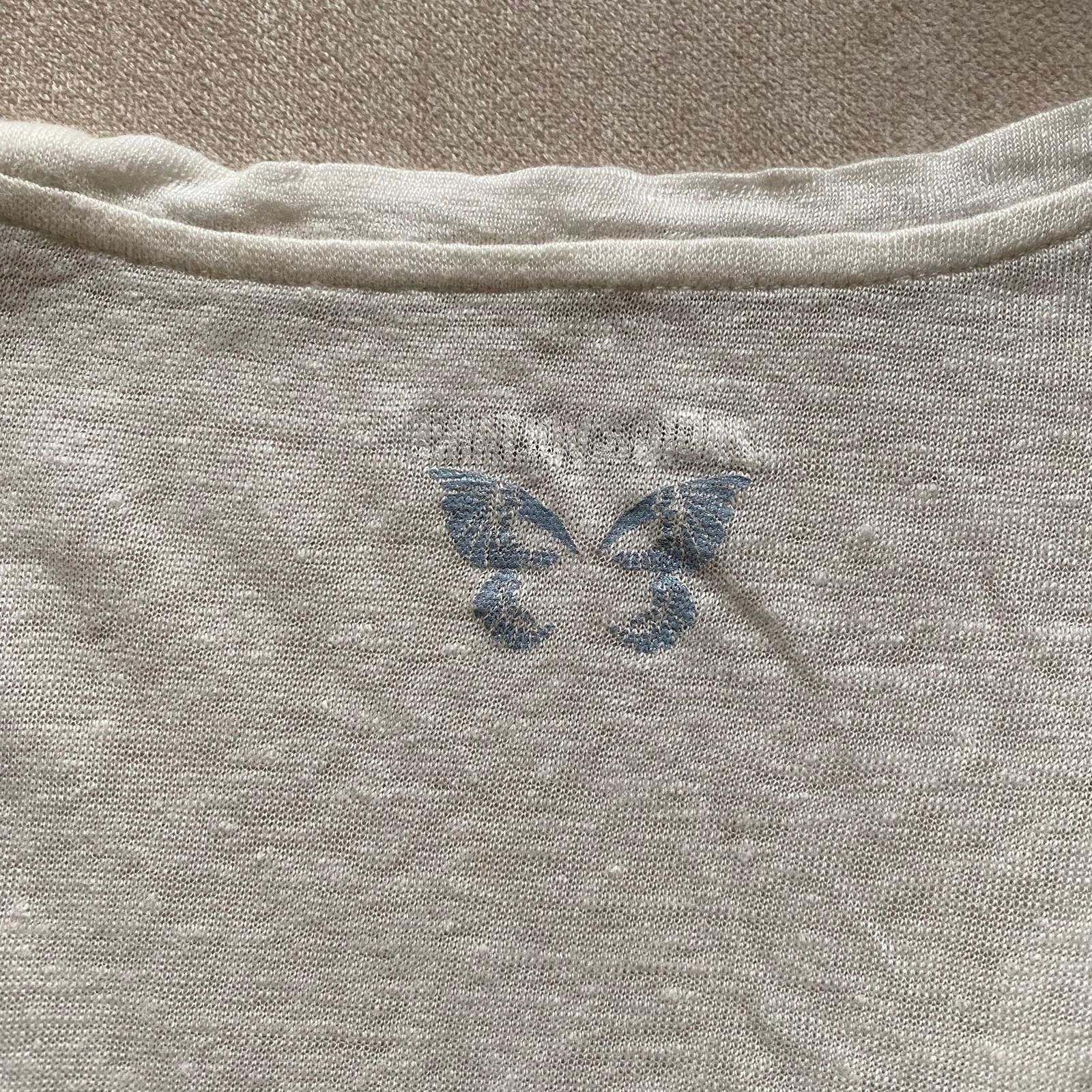 Zadig & Voltaire White and Black Wanda Ombre Linen T-Shirt Size US M / EU 48-50 / 2 - 7 Thumbnail