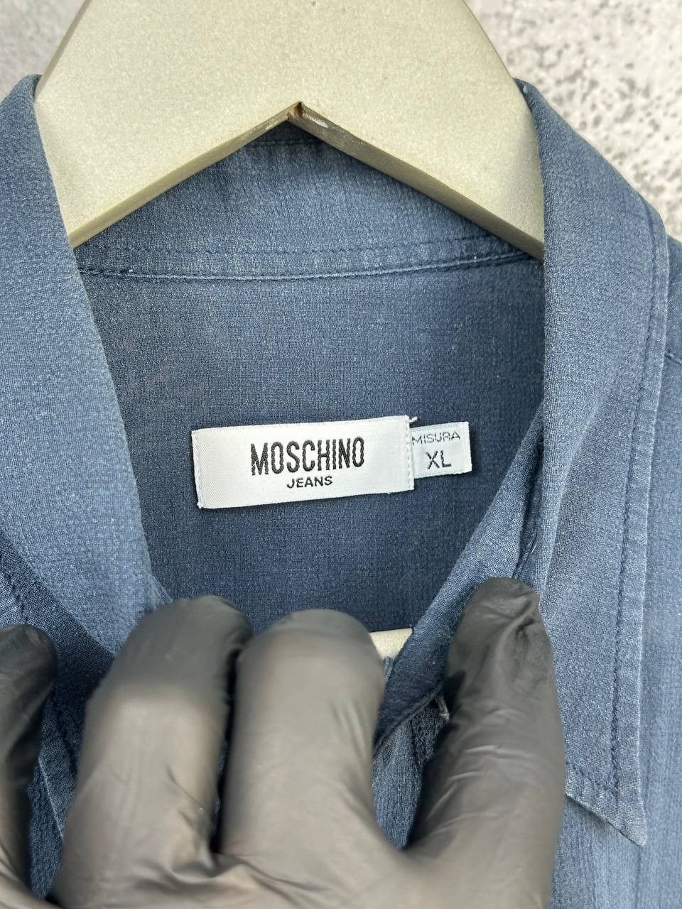 Moschino Moschino Jeans Pure Linen Button Shirt Navy Short Sleeve Size US XL / EU 56 / 4 - 11 Thumbnail