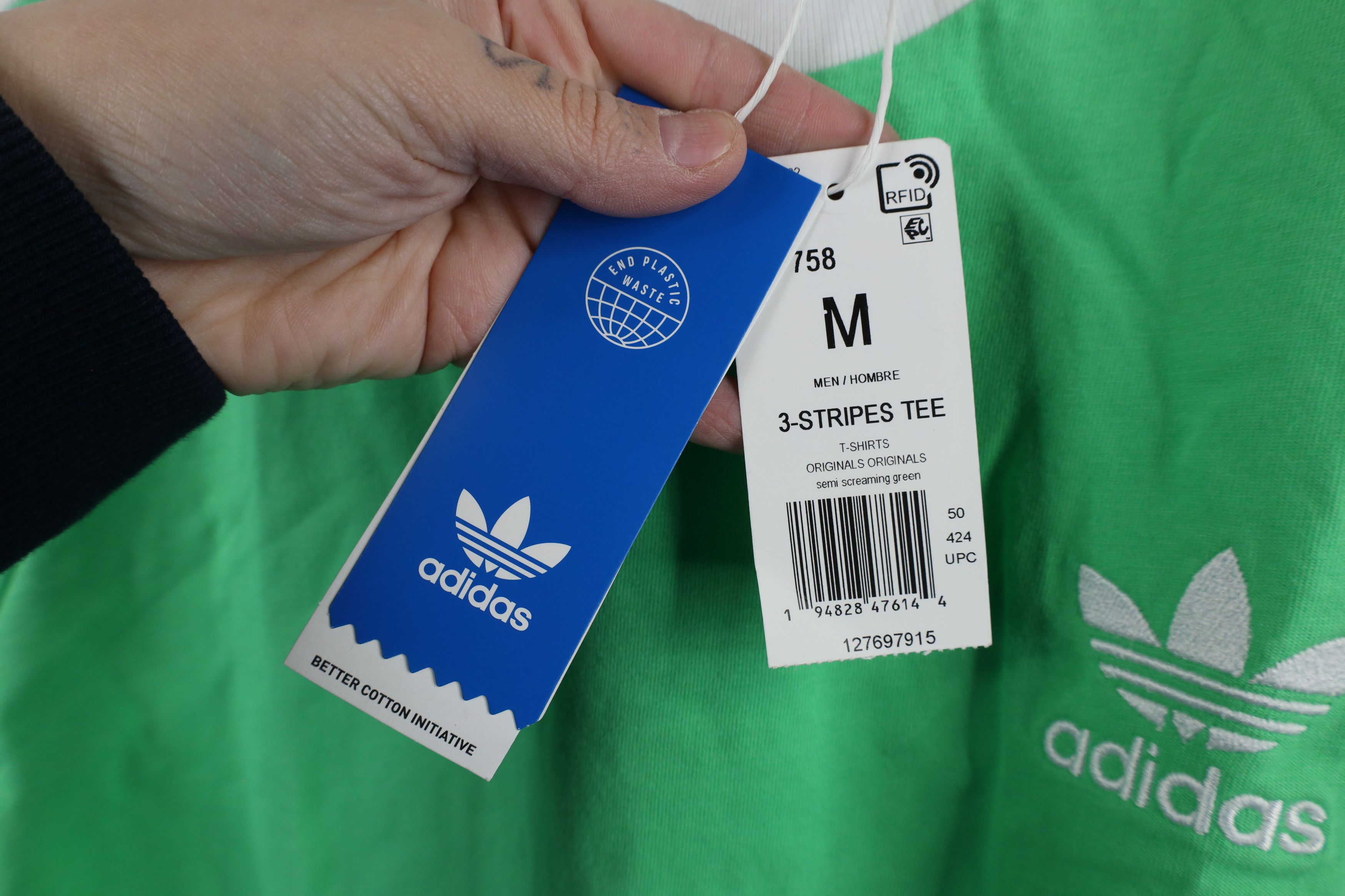 Adidas New Adidas Trefoil Striped Short Sleeve Ringer T-Shirt Green Size US M / EU 48-50 / 2 - 5 Thumbnail