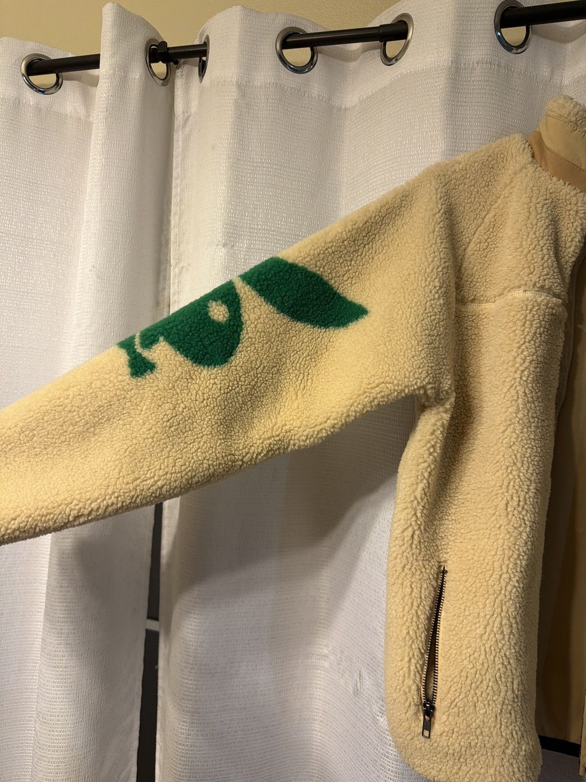 Playboy × Pleasures PLEASURES X PLAYBOY MENS BUNNY SHERPA ZIP UP JACKET 'TAN' Size US S / EU 44-46 / 1 - 5 Thumbnail