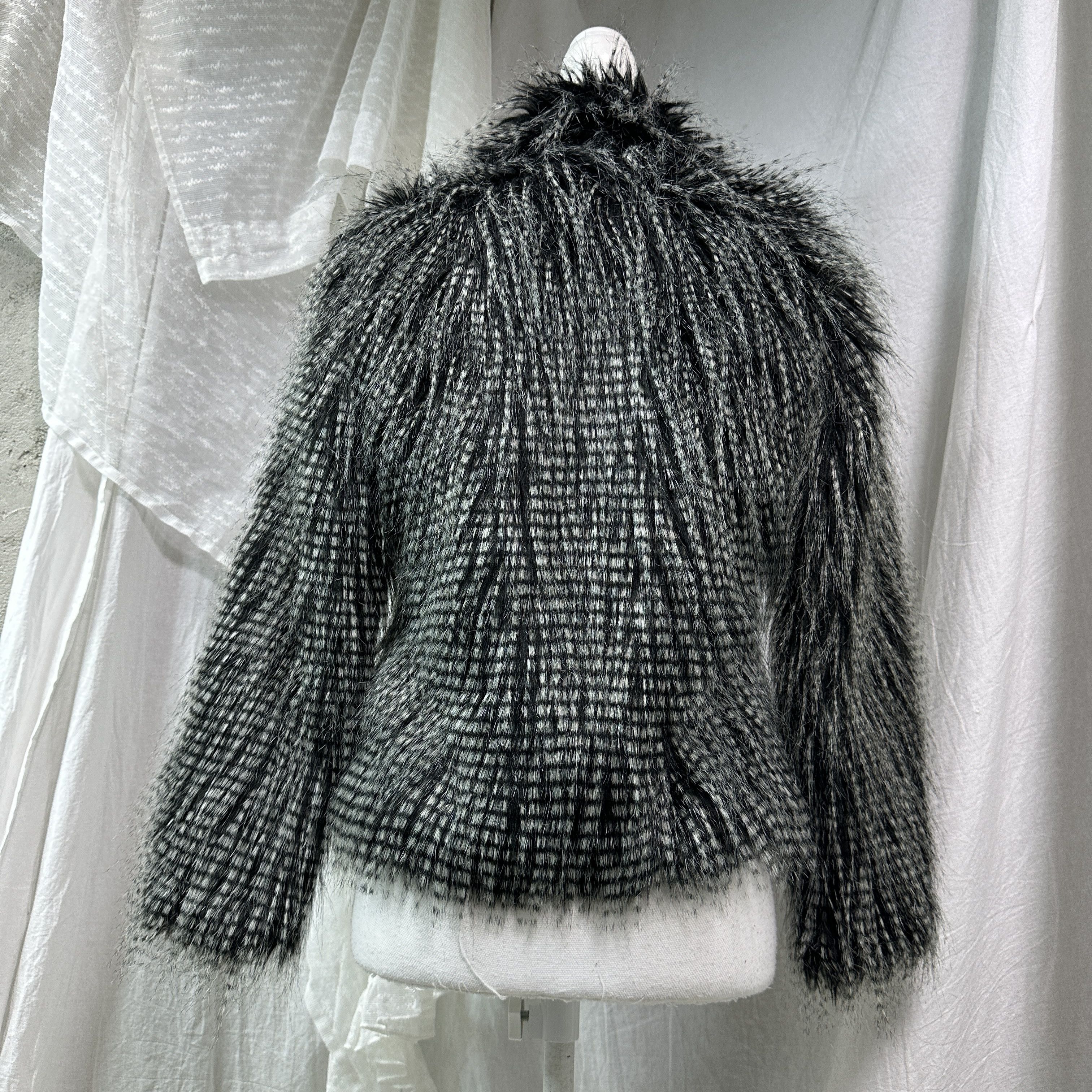 Vintage Vintage Avant Garde Faux Fur Fitted Jacket Y2K Size XS / US 0-2 / IT 36-38 - 6 Thumbnail
