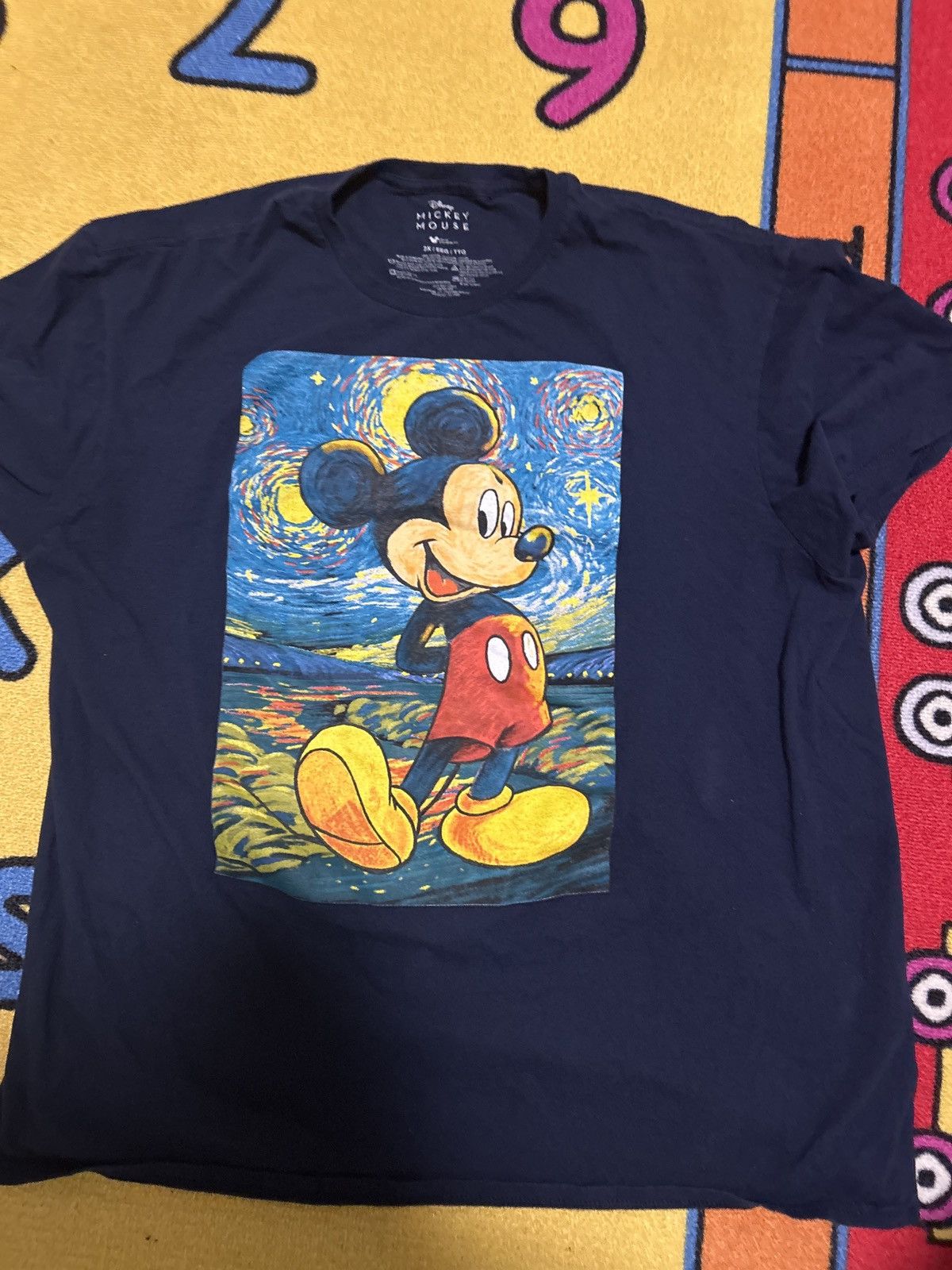 Disney × Vintage Mickey Mouse Van Gogh Tee Shirt Size US XL / EU 56 / 4 - 1 Thumbnail