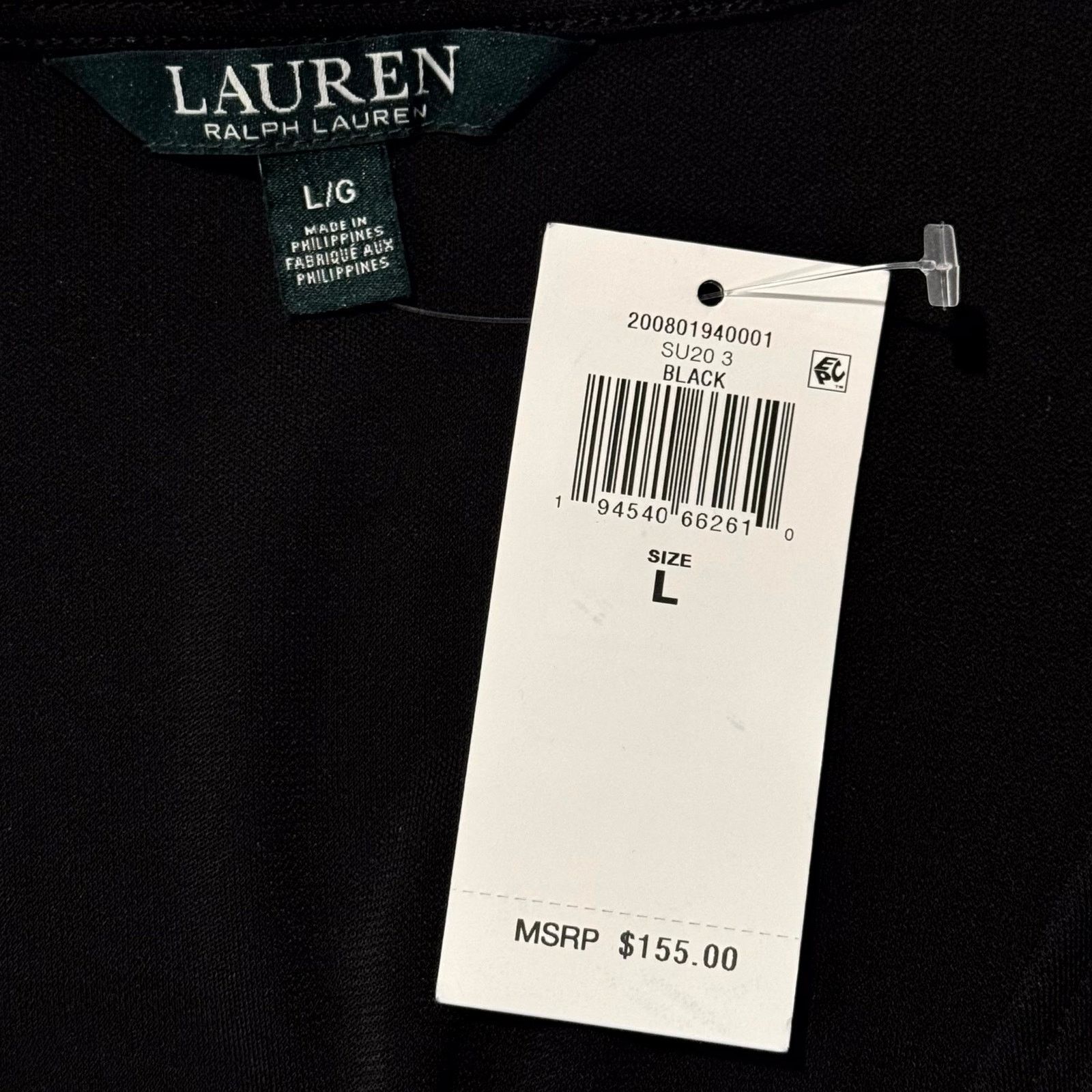Lauren Ralph Lauren NWT Ralph Lauren Jumpsuit Black Slinky L Quiet Luxury Resort Size 34" / US 12 / IT 48 - 3 Thumbnail