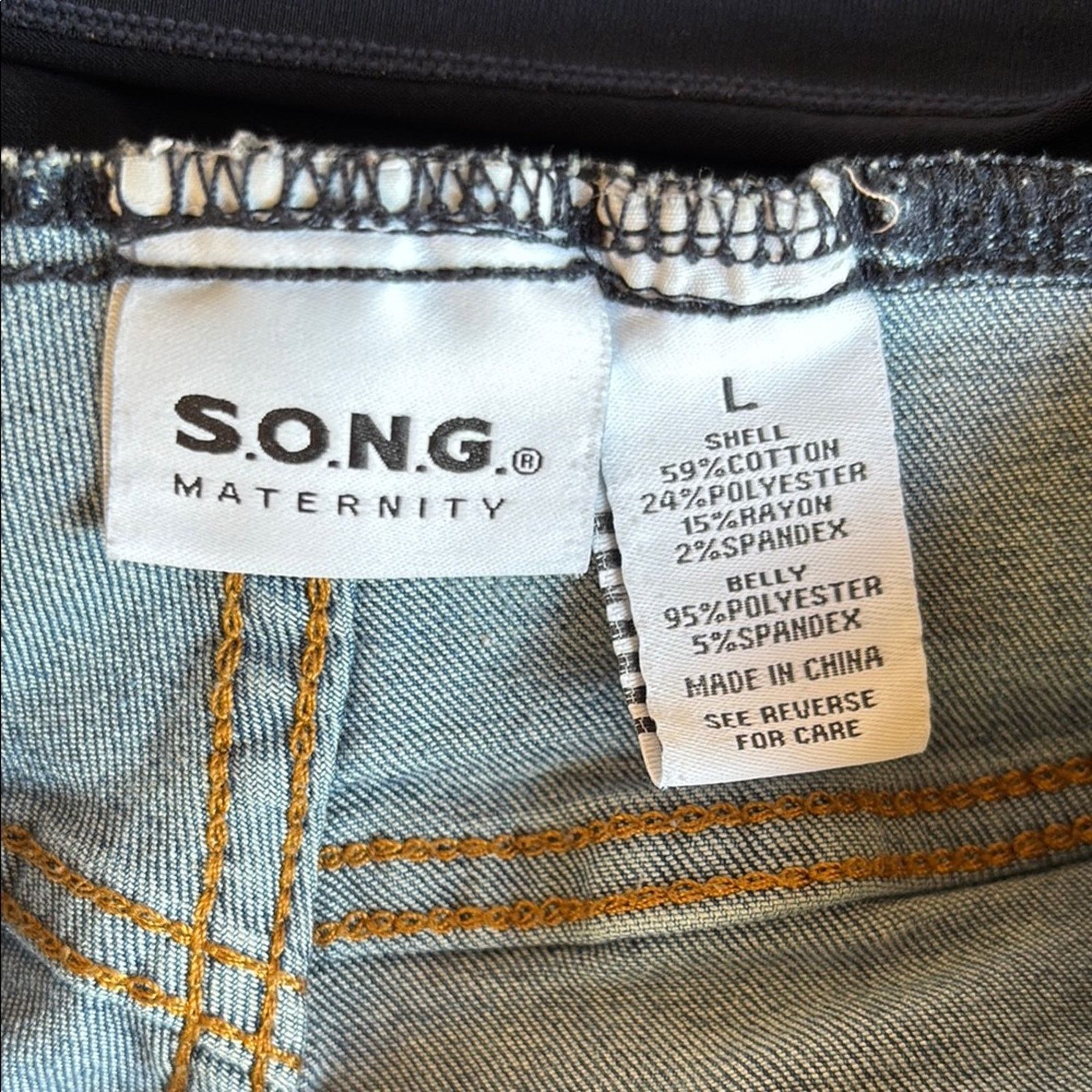 The Unbranded Brand S.O.N.G Denim Blue Maternity Shorts Size Large Size 34" / US 12 / IT 48 - 4 Thumbnail