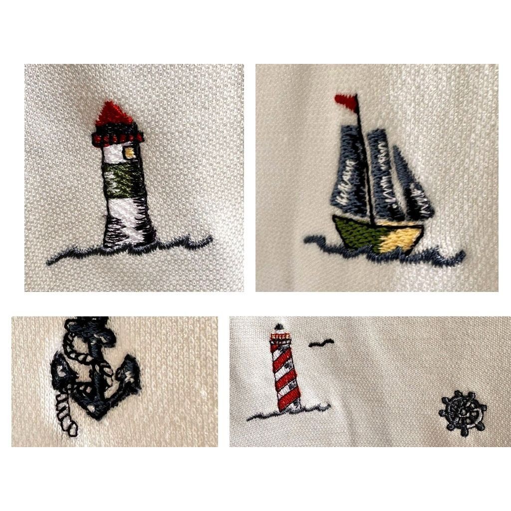 Vintage VTG Bonworth Nautical Top Medium? White LIghthouses Size M / US 6-8 / IT 42-44 - 3 Thumbnail