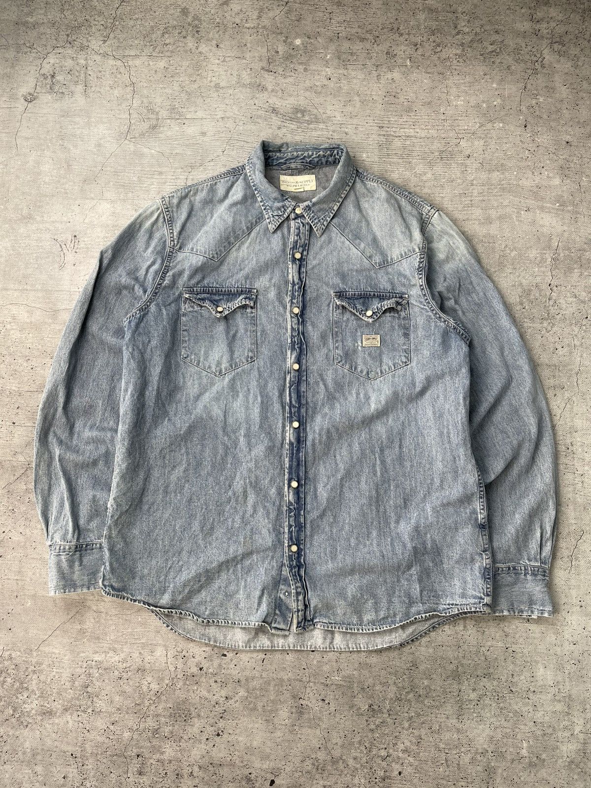 Denim & Supply Ralph Lauren Vintage Denim Supply by Ralph Lauren Distressed Jeans Shirt Size US XL / EU 56 / 4 - 3 Thumbnail