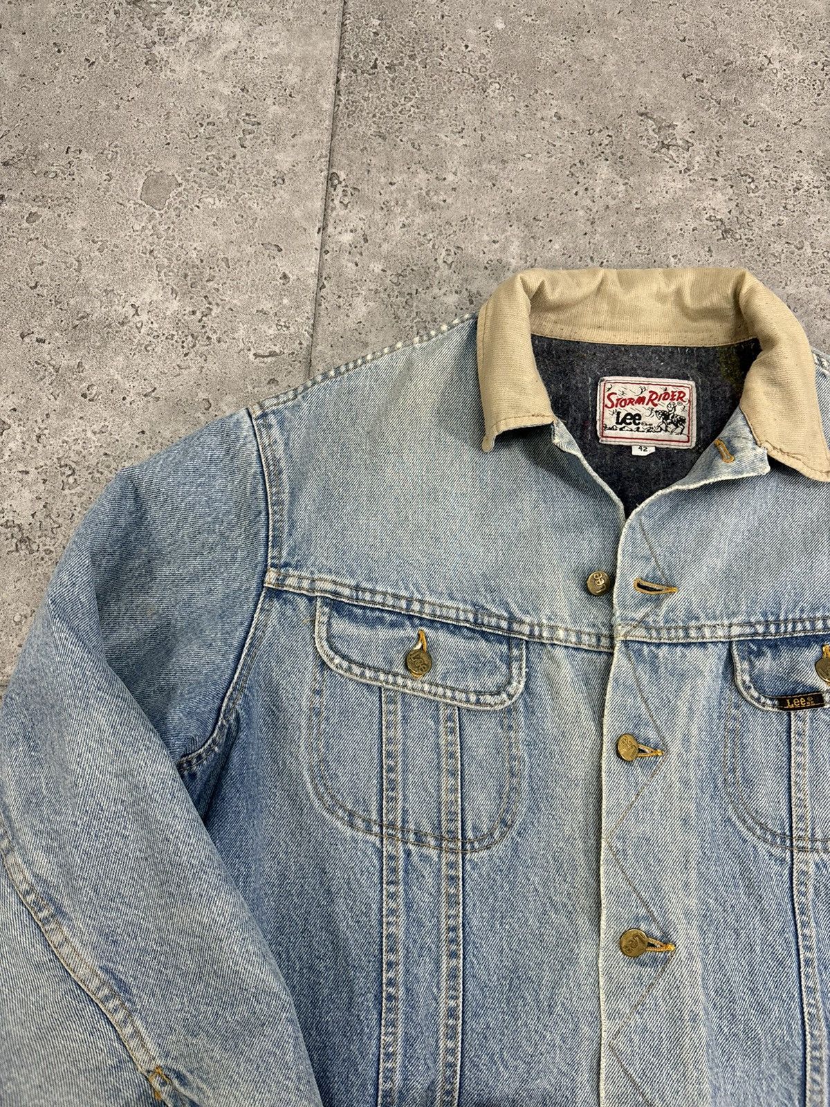 Lee × Vintage 1960s Vintage Lee Storm Riders Blanket Lined Denim Jacket Size US L / EU 52-54 / 3 - 5 Thumbnail