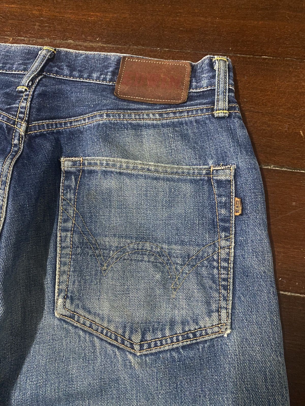 Edwin Vintage Edwin 505 Selvedge Distressed Dirty Denim Jeans Size US 32 / EU 48 - 17 Thumbnail