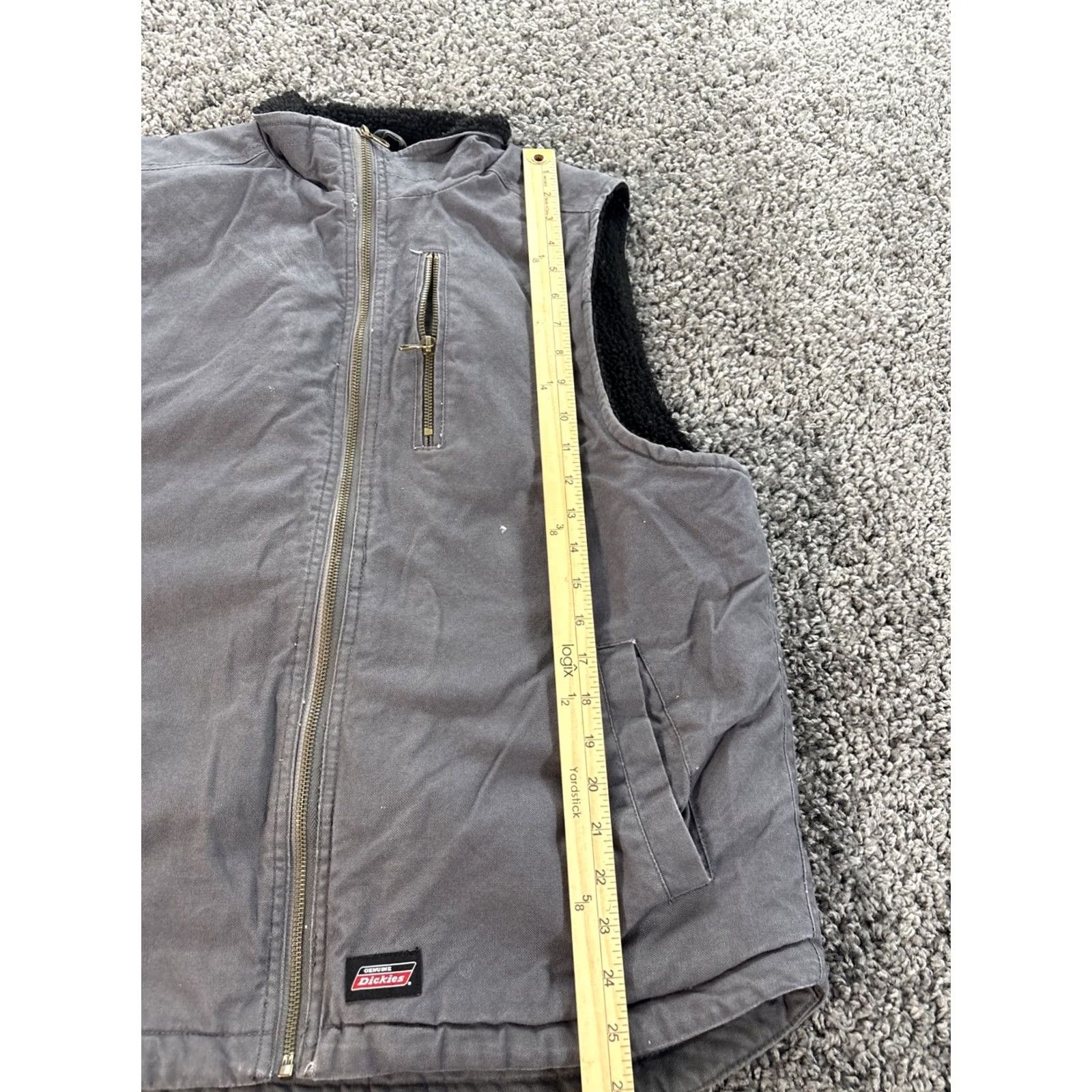 Dickies Dickies Vest Mens L Gray Sherpa Lined Full Zip Fleece Sleeveless Canvas Size US L / EU 52-54 / 3 - 2 Thumbnail