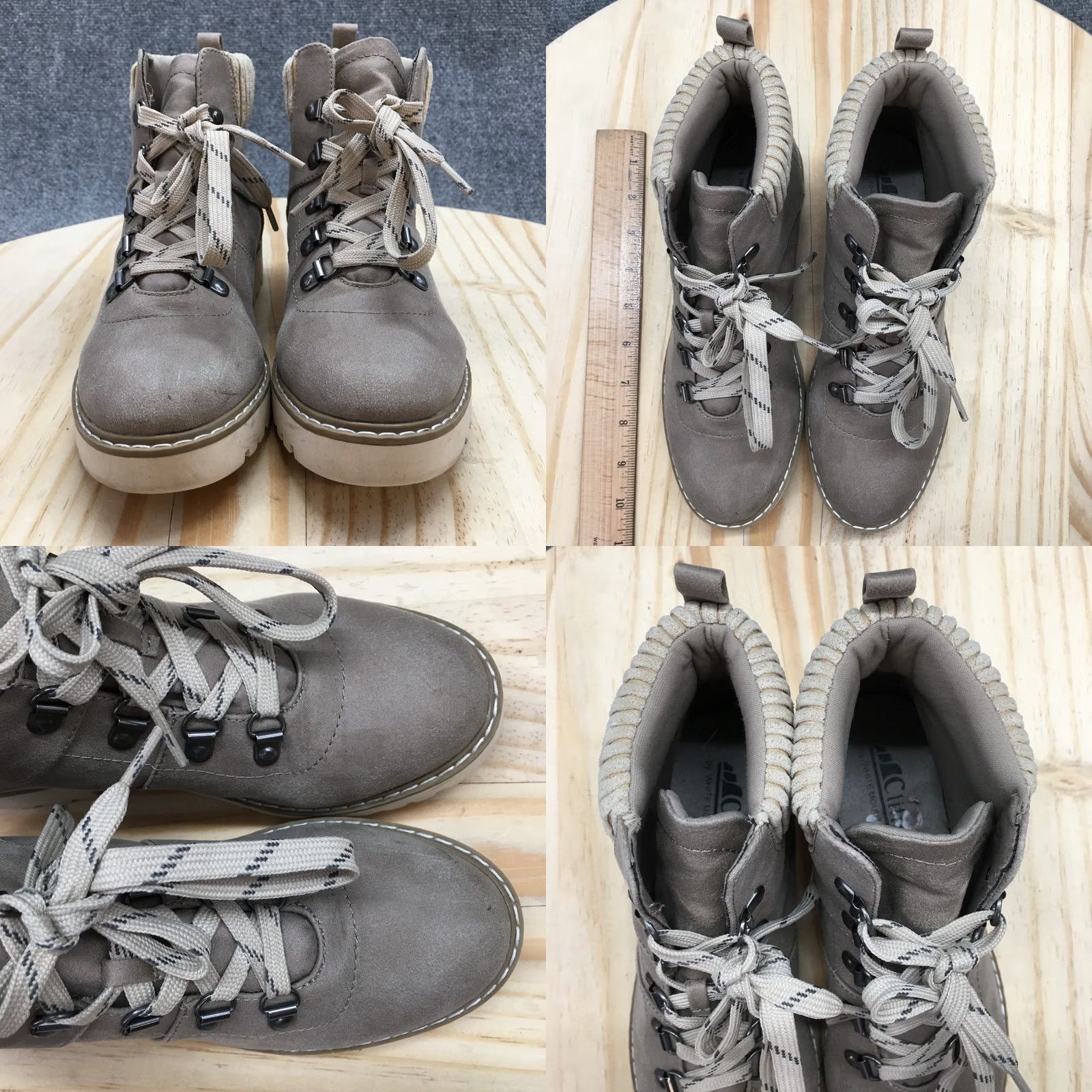 Vintage Cliffs by White Mountain Boots Womens Connie Combat Brown Lace Up Ankle Top 6.5M Casual Shoes Vintage No Size M / US 6-8 / IT 42-44 - 8 Thumbnail