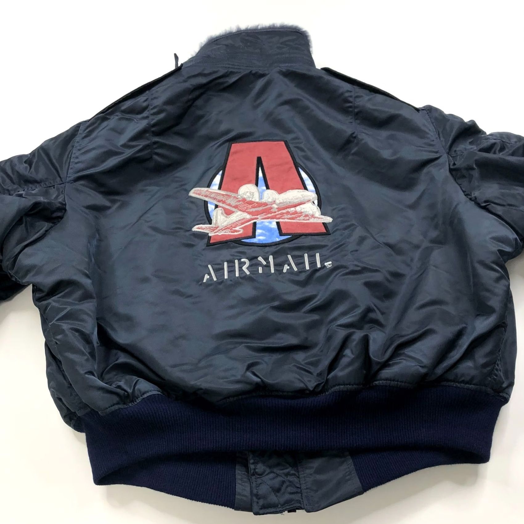 Avirex VINTAGE Avirex Airmail Bomber Jacket Mens 2XL Green Nylon Fur Collar USA MINT Size US XXL / EU 58 / 5 - 6 Thumbnail