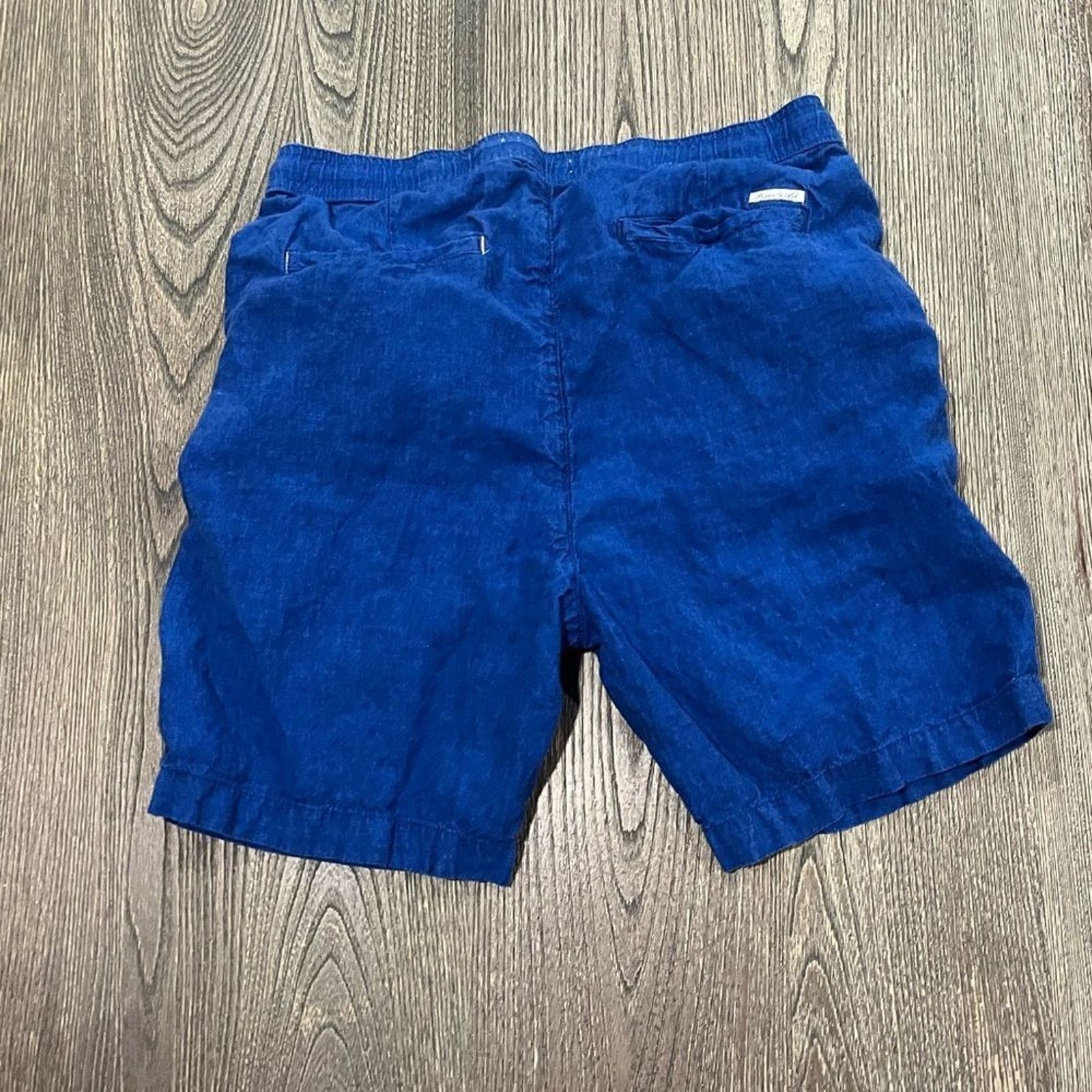 Vintage Porter & Ash Mens Linen Bermuda Shorts Mid Rise Elastic S Size US 30 / EU 46 - 2 Thumbnail