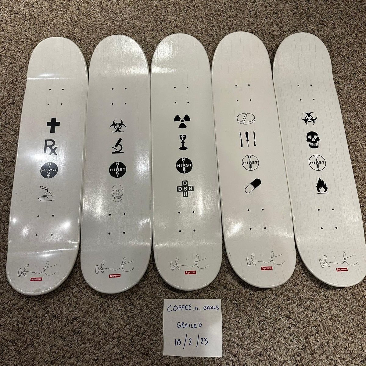 Damien Hirst × Supreme DAMIEN HIRST DOTS SKATEBOARDS SET