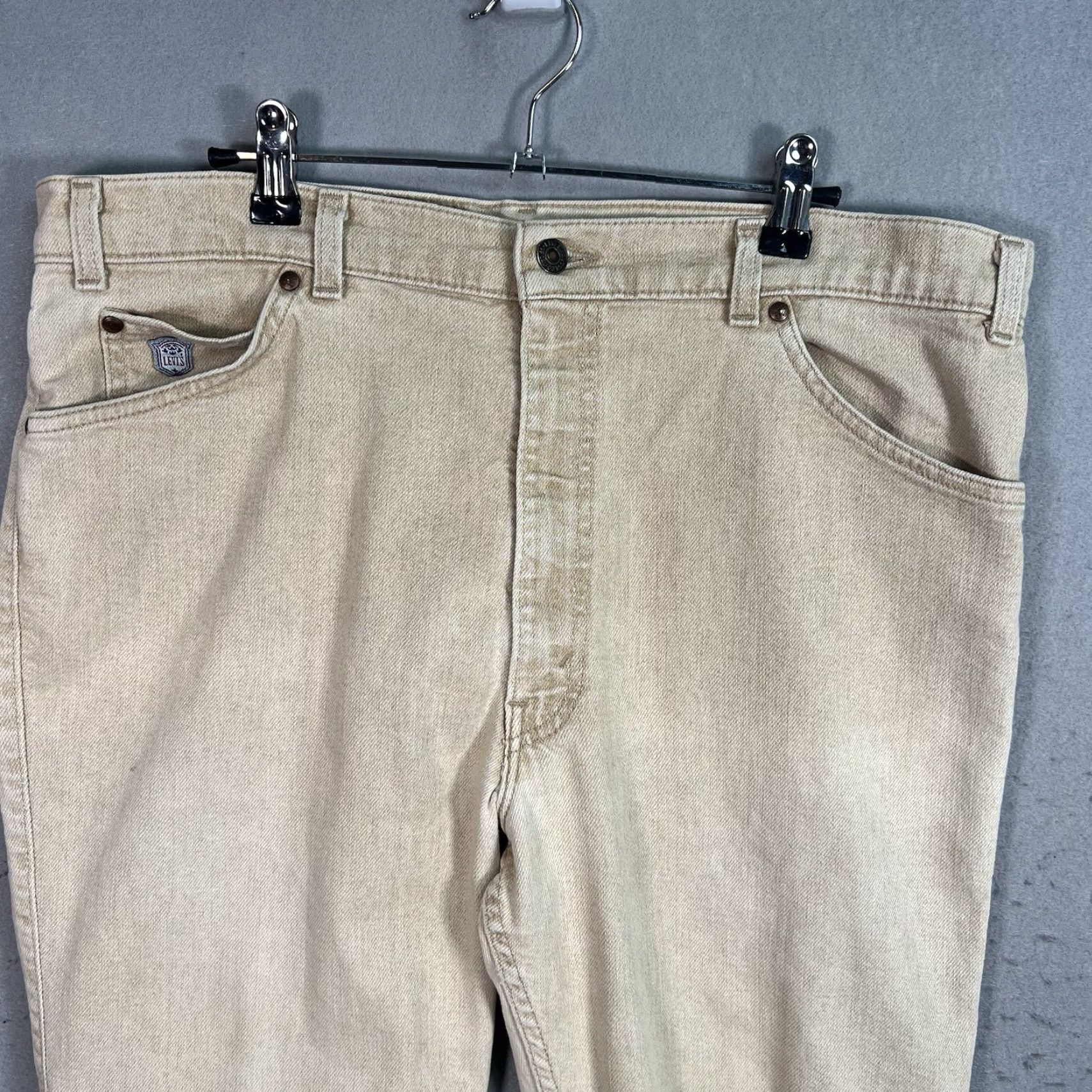 Levi's VINTAGE Levis Jeans Relaxed Fit Adult 36 x 32 Beige Made In USA Mens Y2K Size US 36 / EU 52 - 6 Thumbnail