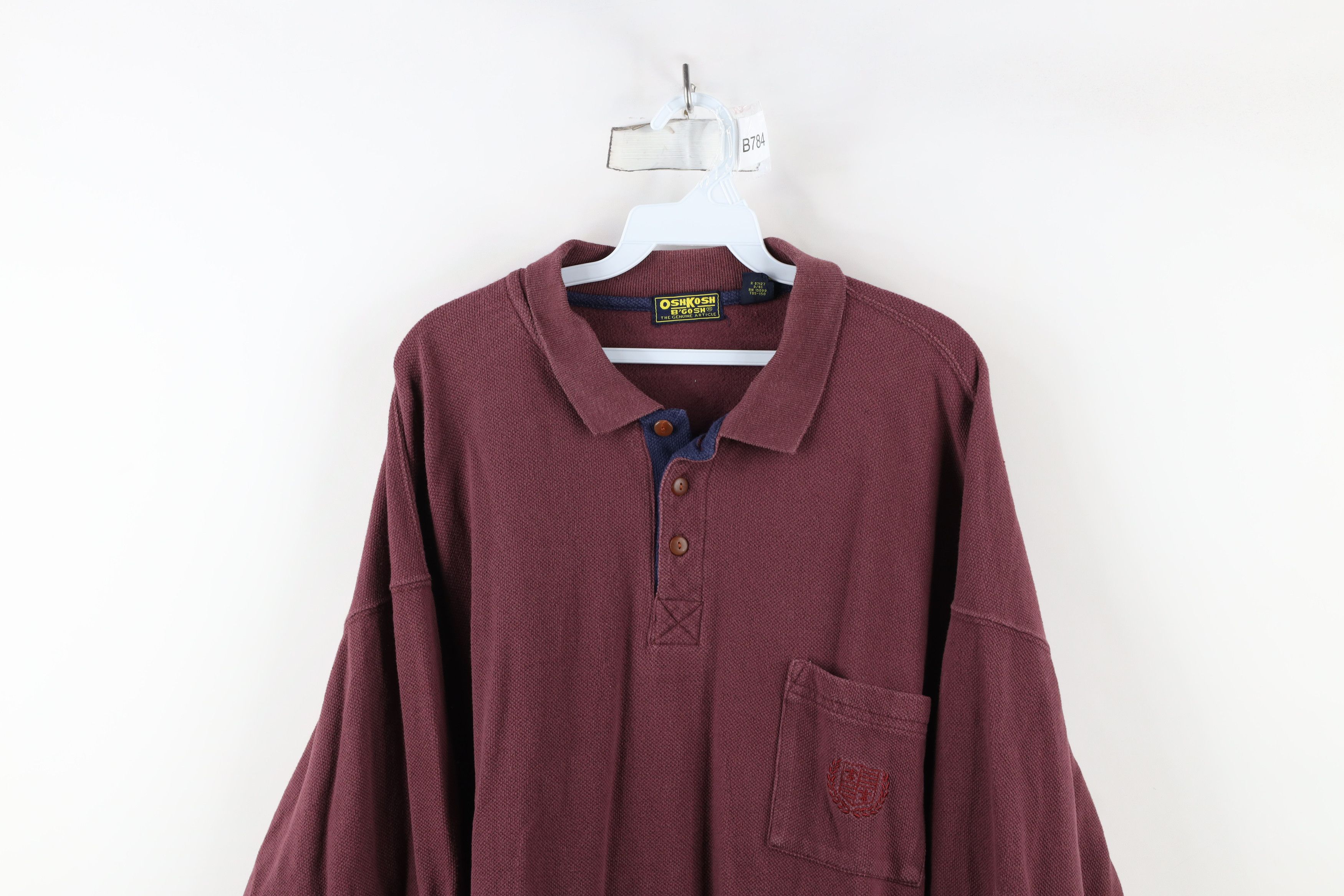 Vintage Vintage 90s OshKosh B'Gosh Knit Long Sleeve Rugby Polo Size US XL / EU 56 / 4 - 2 Thumbnail