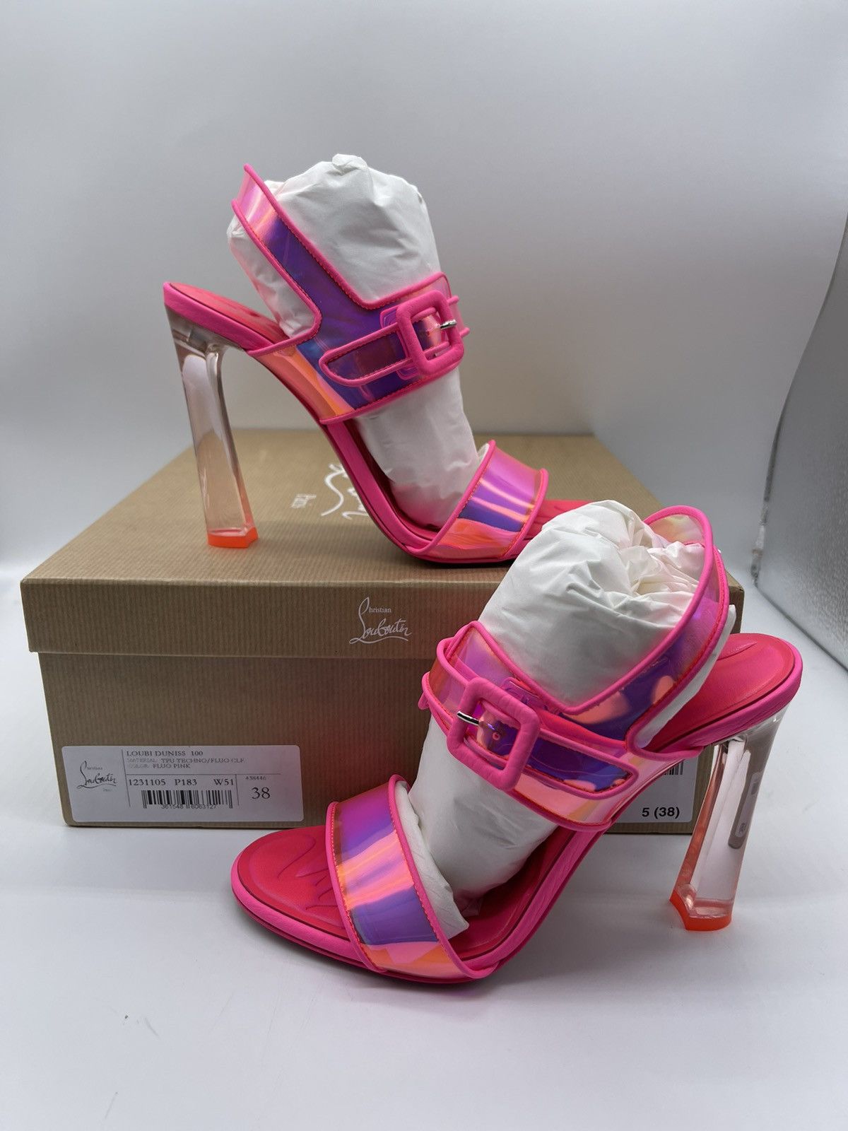 christian louboutin Duniss PVC Heels Size 38