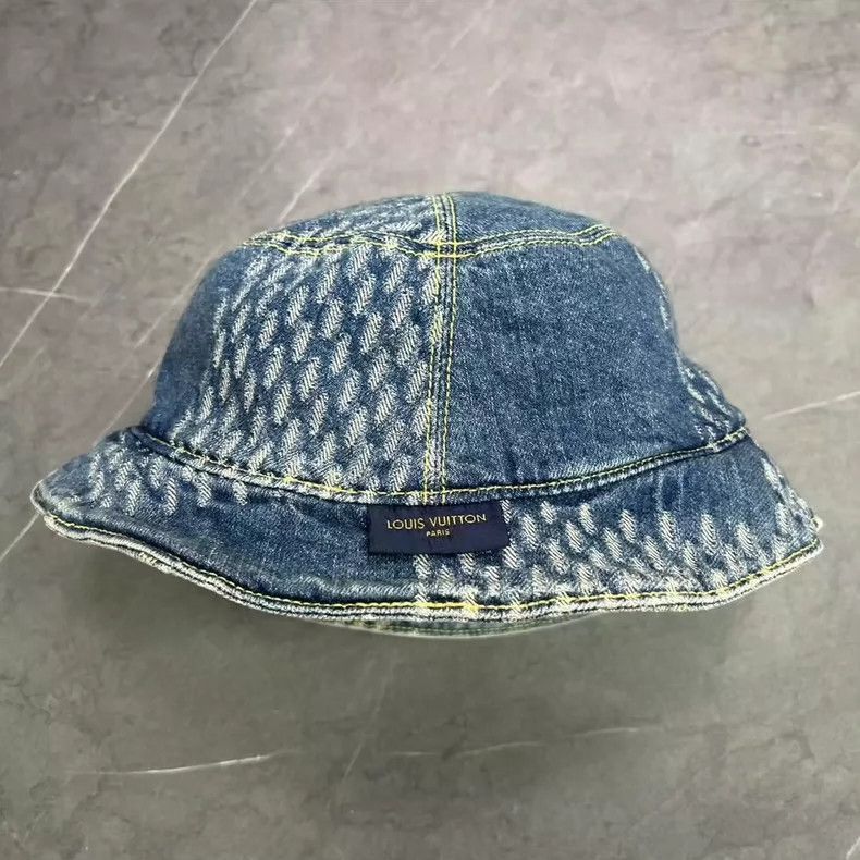 Louis Vuitton Louis Vuitton Denim Fisherman Hat Nigo Design-2506 Size ONE SIZE - 5 Thumbnail