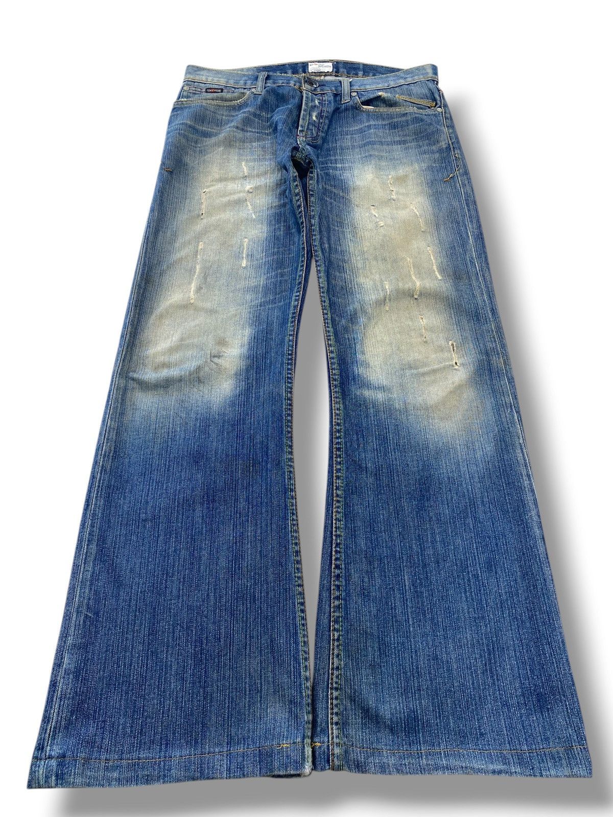 Energie Energie Faded Wash Distressed Style Boot Cut Jeans Size US 34 / EU 50 - 1 Thumbnail