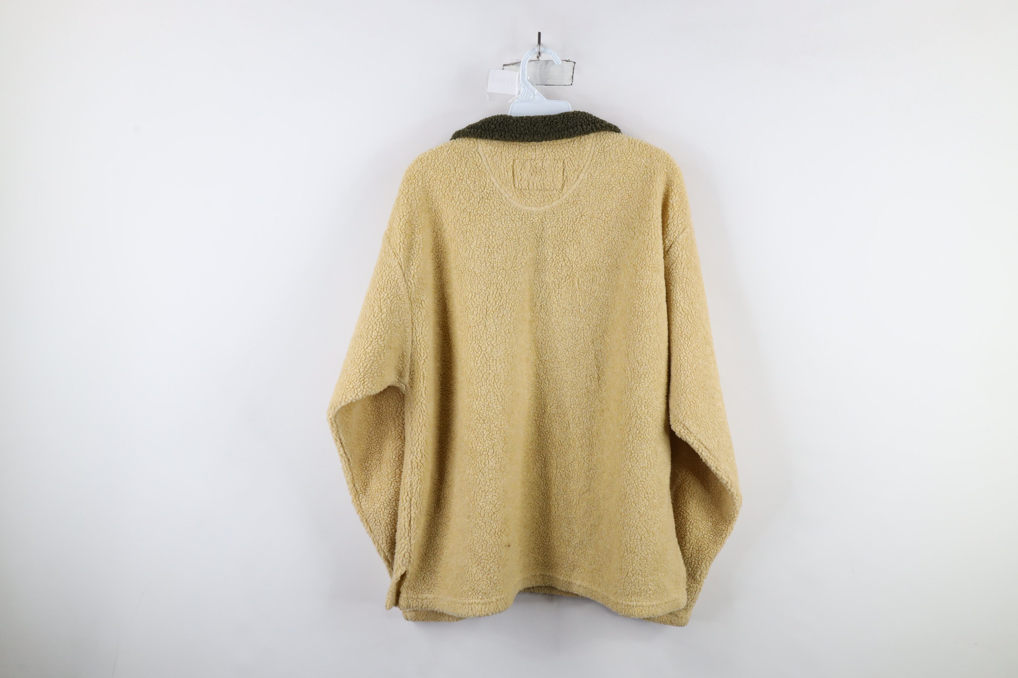Vintage Vintage 90s Streetwear Fleece Half Zip Sweater Beige USA Size US L / EU 52-54 / 3 - 9 Thumbnail