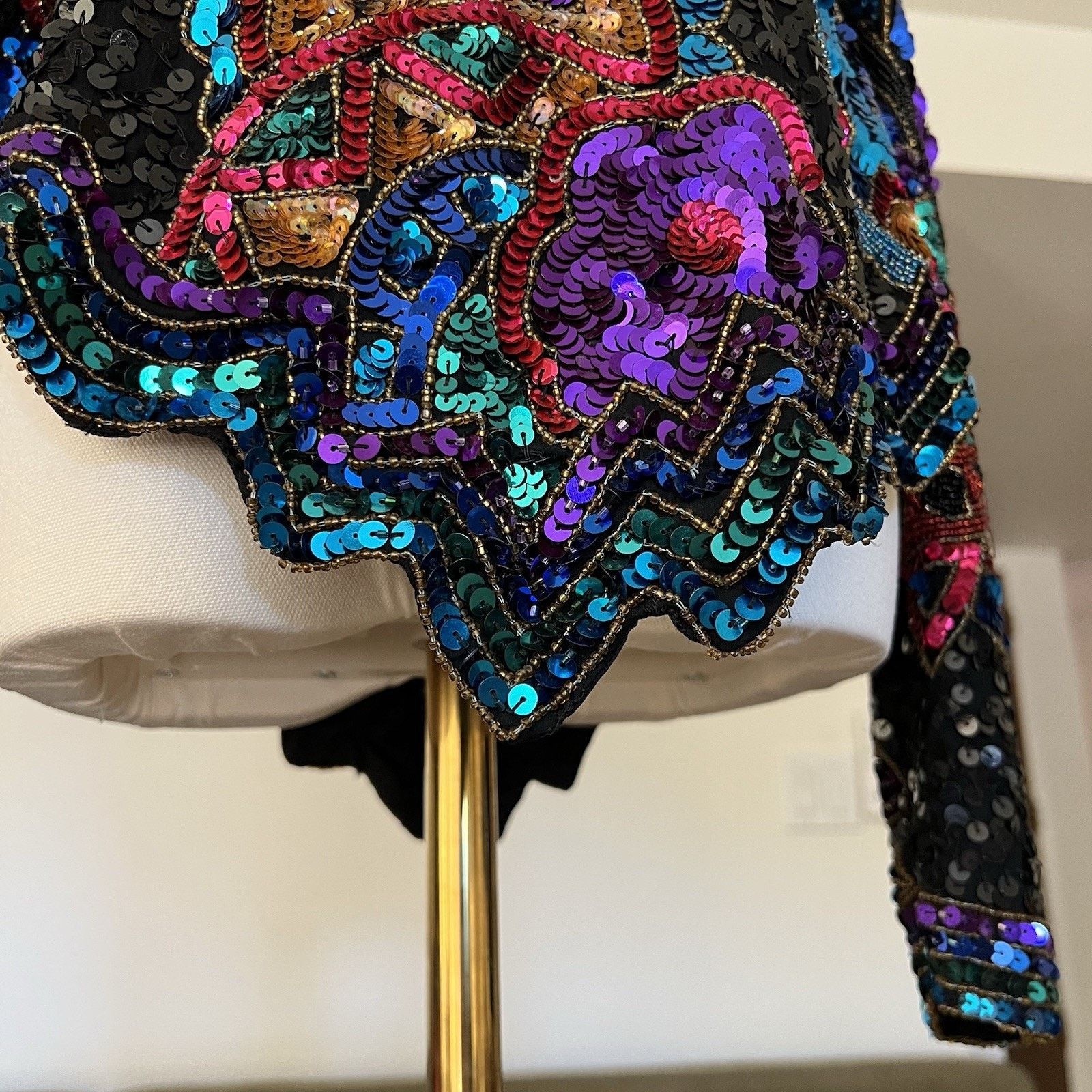 Other Laurence Kazar Top (L) 80s Glam Sequin Beaded Maximalist Size L / US 10 / IT 46 - 3 Thumbnail