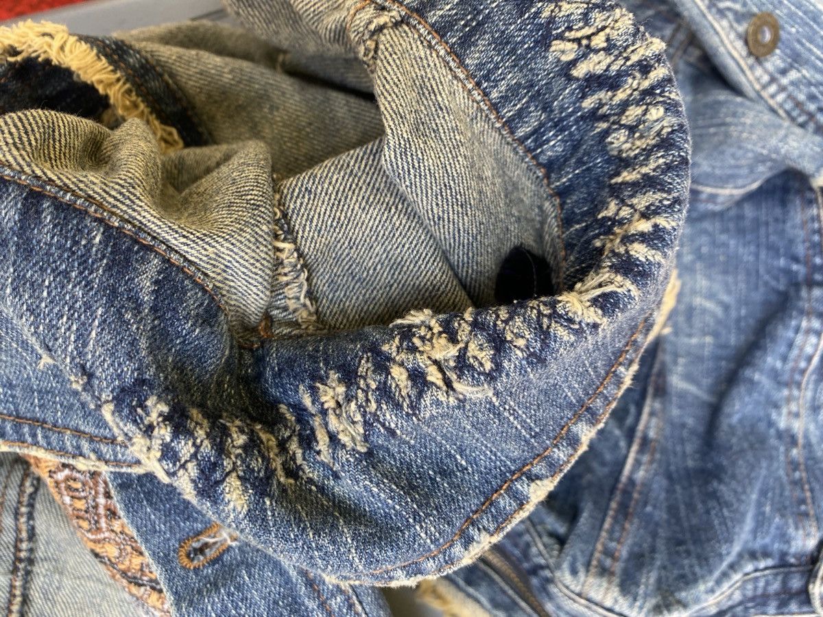In The Attic × Japanese Brand Punk Indigo Denim Distressed Embroidered Vest Size US M / EU 48-50 / 2 - 19 Thumbnail