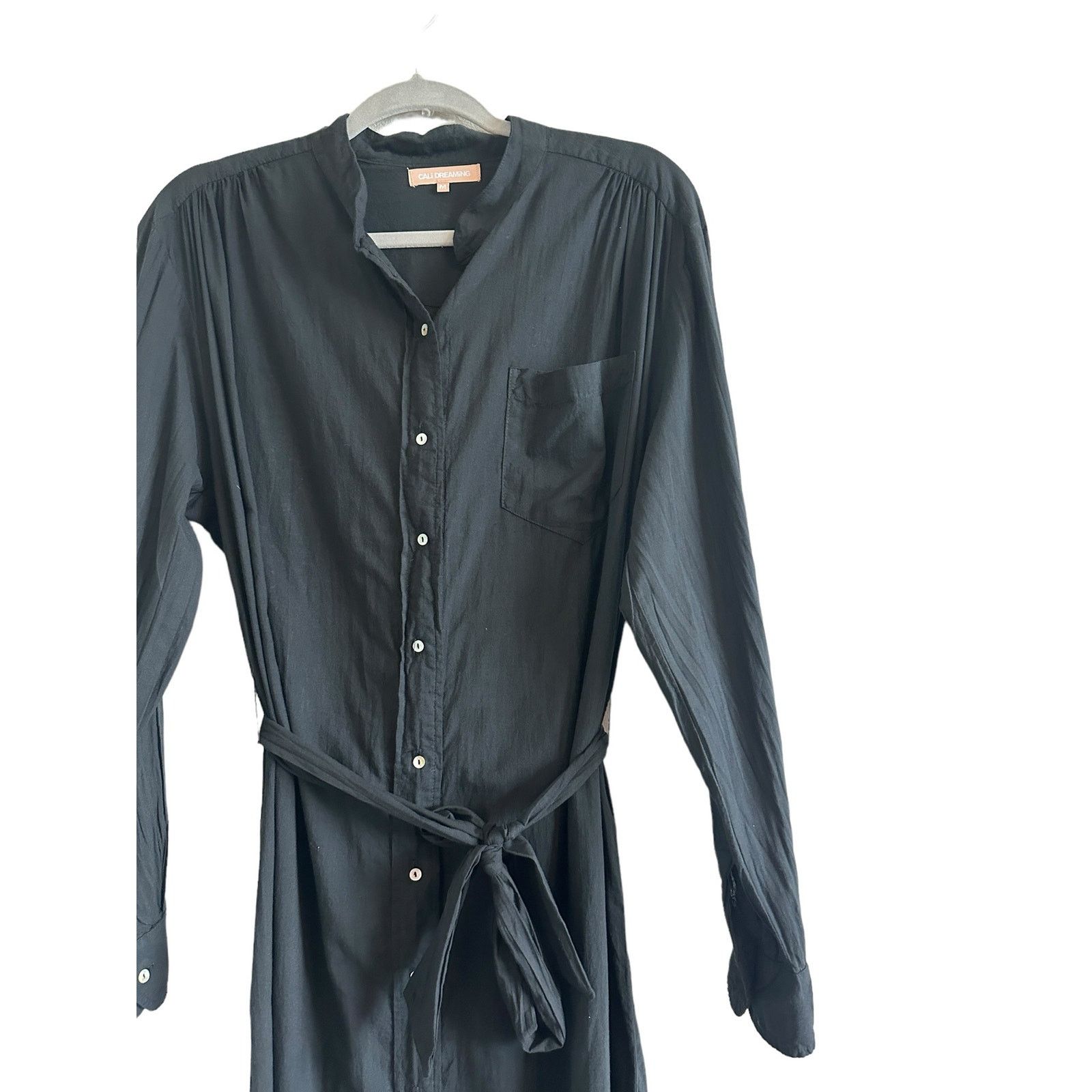 Other Cali Dreaming Medium Black Long Sleeve Button Up Shirt Dress Size M / US 6-8 / IT 42-44 - 4 Thumbnail