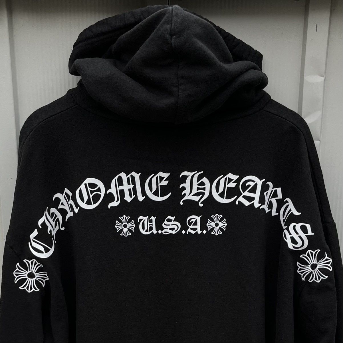 【Chrome Hearts】Shoulder Logo Hoodie★フーディ★Black Chrome Hearts Shoulder Logo Hoodie Black Men's - US