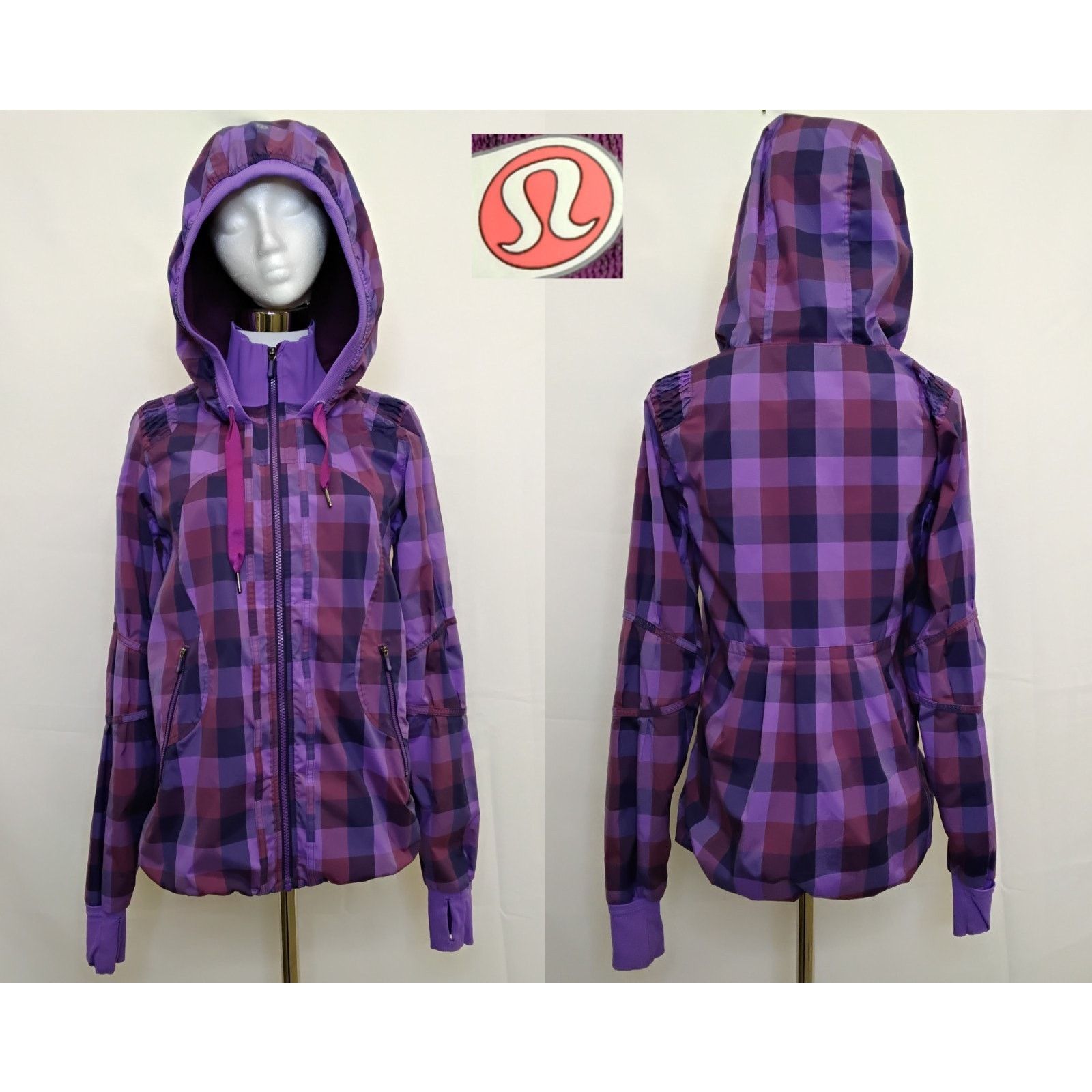 Lululemon Lululemon Light Weight Jacket Women's S Purple/Pink Plaid Size S / US 4 / IT 40 - 1 Thumbnail