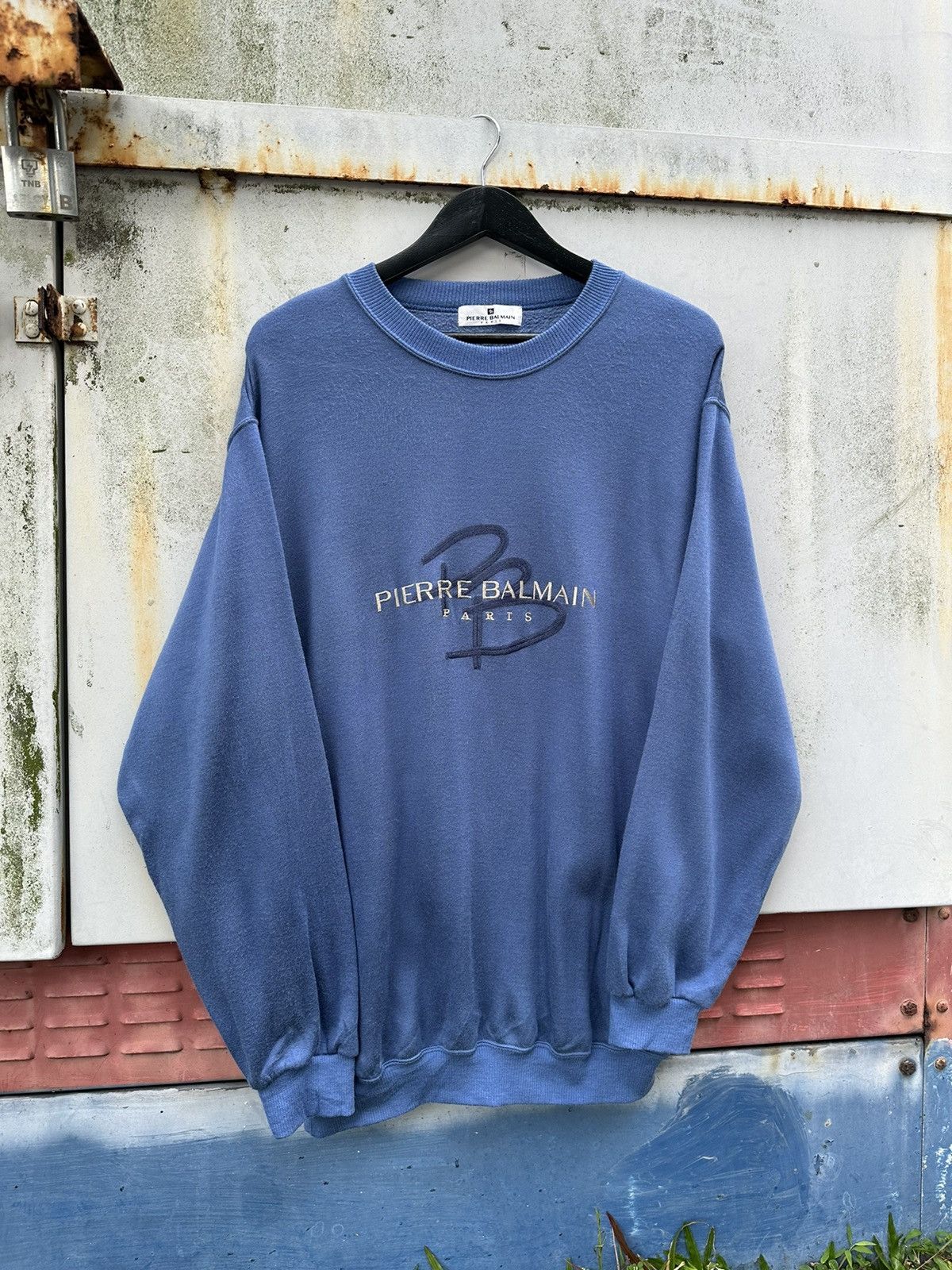 Pierre Balmain 👹Pierre Balmain Embroidery Logo Oversized Crewneck Size US XL / EU 56 / 4 - 1 Thumbnail