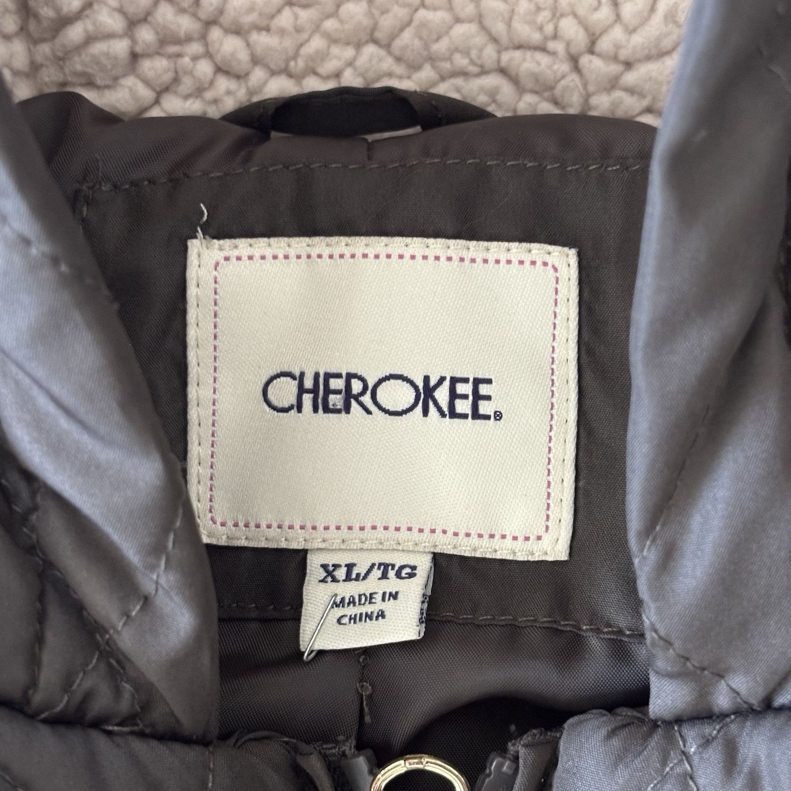 Cherokee Cherokee Quilted Hooded Jacket Full Zip Brown Women’s XL Size XL / US 12-14 / IT 48-50 - 3 Thumbnail