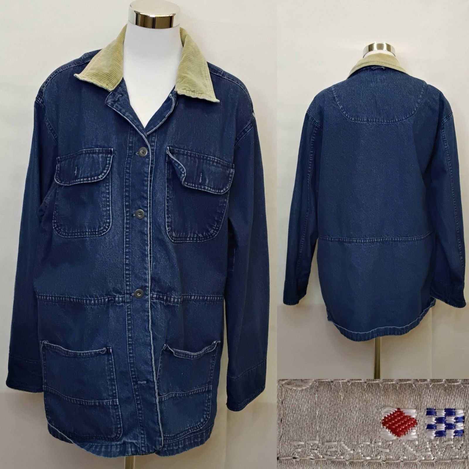 Other French Navy Chore Coat Denim Jacket Women's L VTG USA Size L / US 10 / IT 46 - 1 Thumbnail