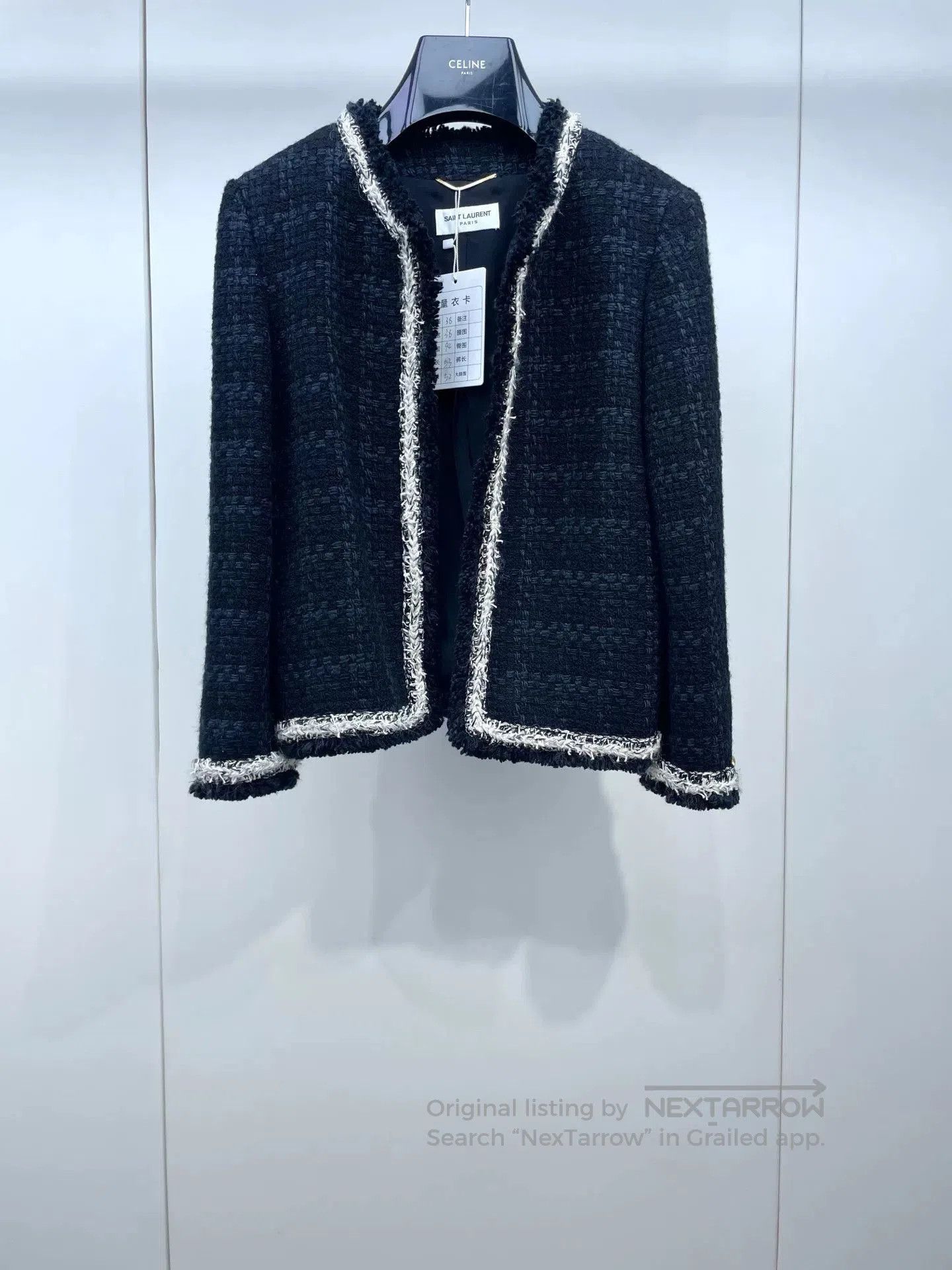 Saint Laurent Paris Saint Laurent Black Tweed Jacket. Size S / US 4 / IT 40 - 1 Thumbnail