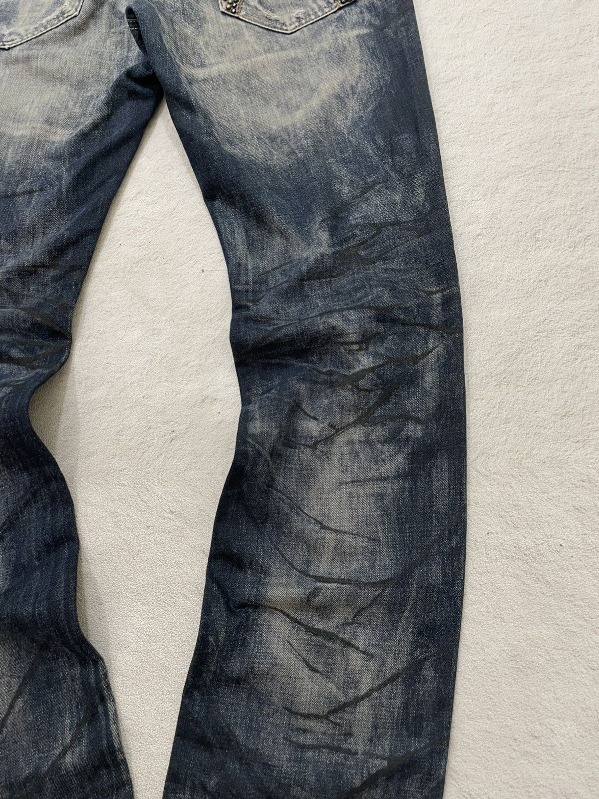 Japanese Brand 2000s Buckaroo Distressed Destroyed Denim Grunge Vkei Ifsix Size US 31 - 11 Thumbnail