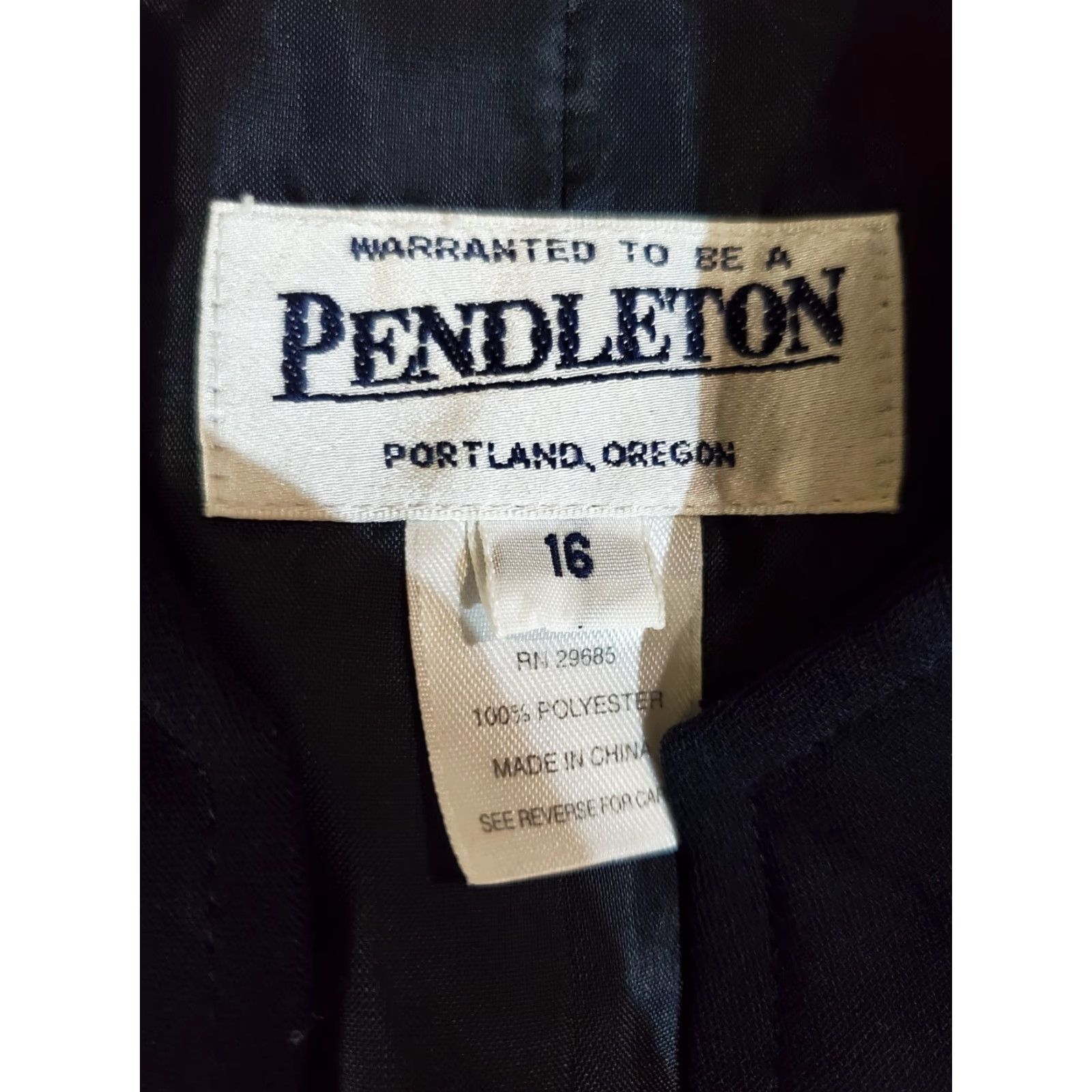 Pendleton VINTAGE Pendleton Signature Blazer/Suit Coat Women's Sz 12 -Full Zip - Dark Blue Size XL / US 12-14 / IT 48-50 - 4 Thumbnail
