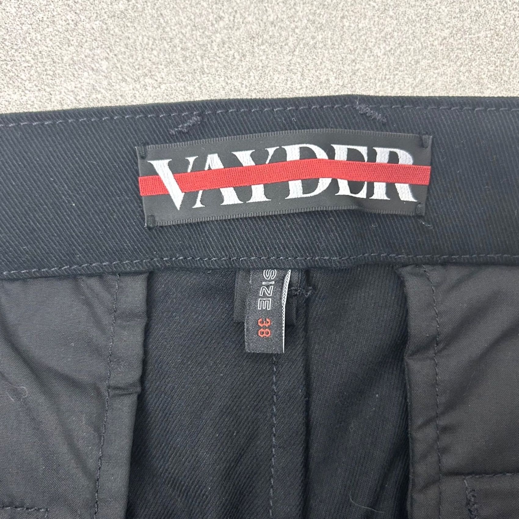 Vintage Vayder Trousers Pants Men 38x32 Black Button Fly Cotton Stretch VAY109 Made USA Size US 38 / EU 54 - 4 Thumbnail