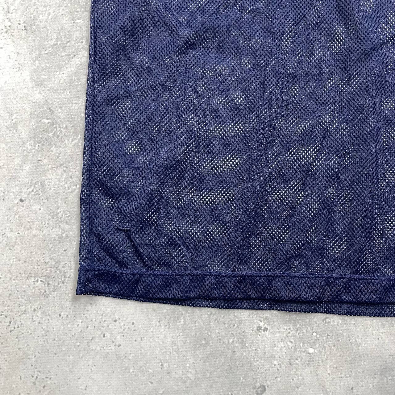 Adidas Vintage 80s Adidas Trefoil Mesh V-Neck T Shirt Blue Size M Size US M / EU 48-50 / 2 - 18 Thumbnail