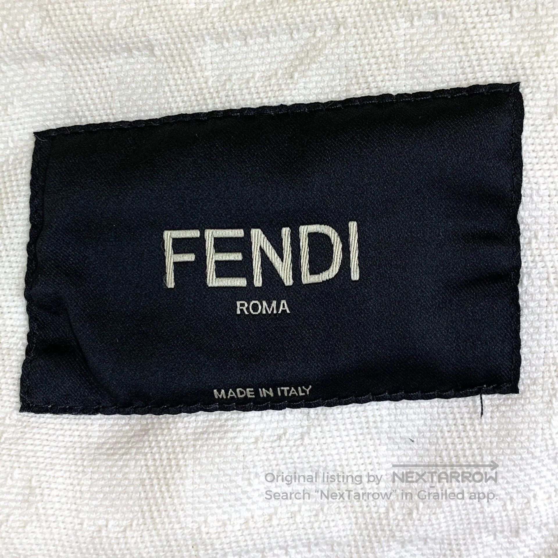 Fendi Fendi White Logo Jacquard Denim Jacket. Size US S / EU 44-46 / 1 - 5 Thumbnail