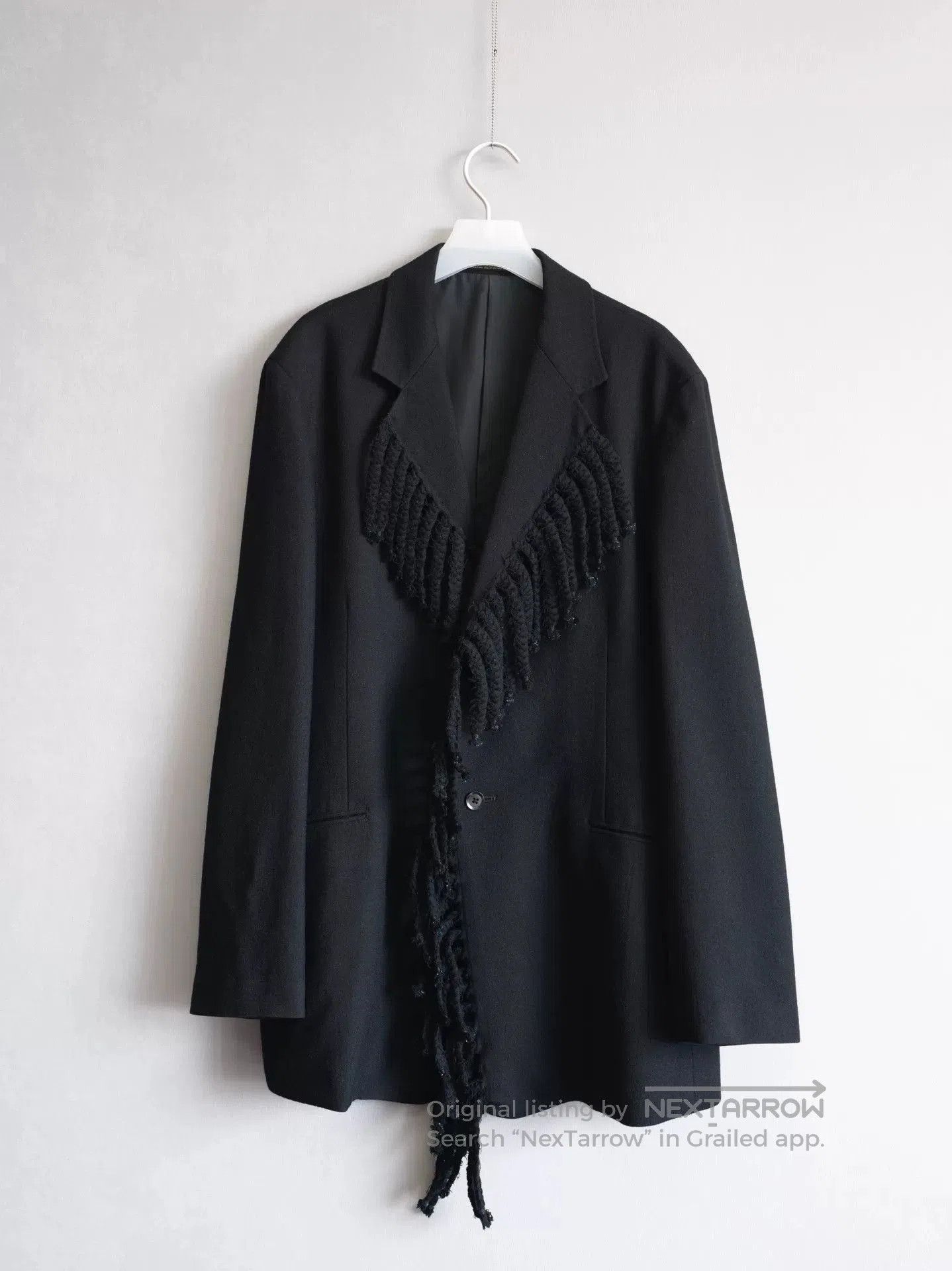 Yohji Yamamoto Yohji Yamamoto Fringed Black Jacket. Size S / US 4 / IT 40 - 1 Thumbnail