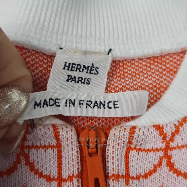 Hermes Hermes Orange Full Logo Short-sleeve Knit Dress Size XXS / US 00 / IT 34 - 5 Thumbnail