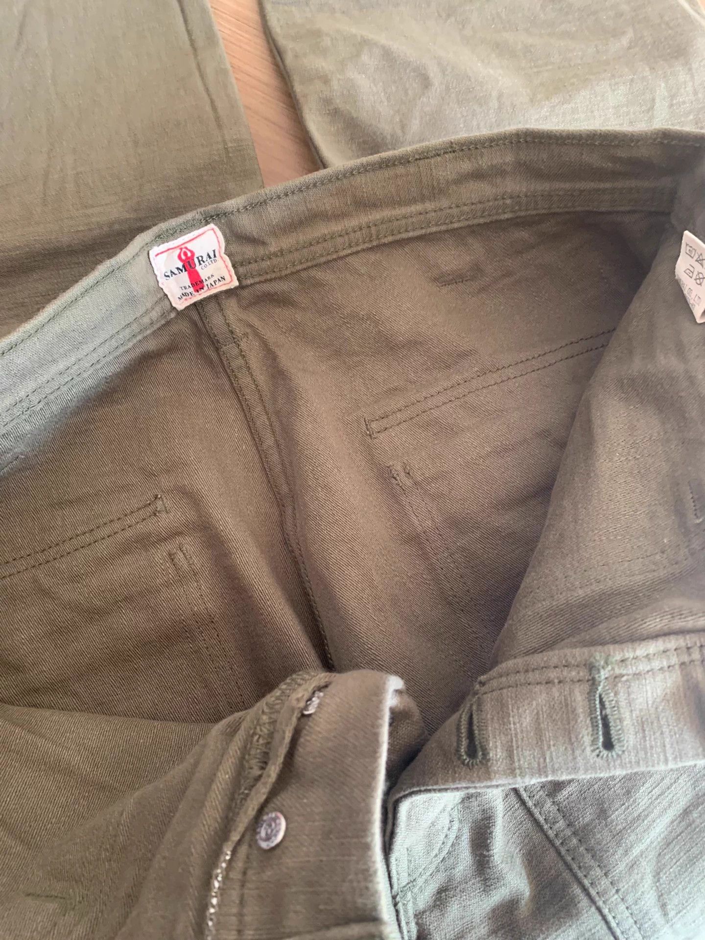 Samurai Jeans Samurai Jeans heavy olive green straight pants Size US 35 - 4 Thumbnail