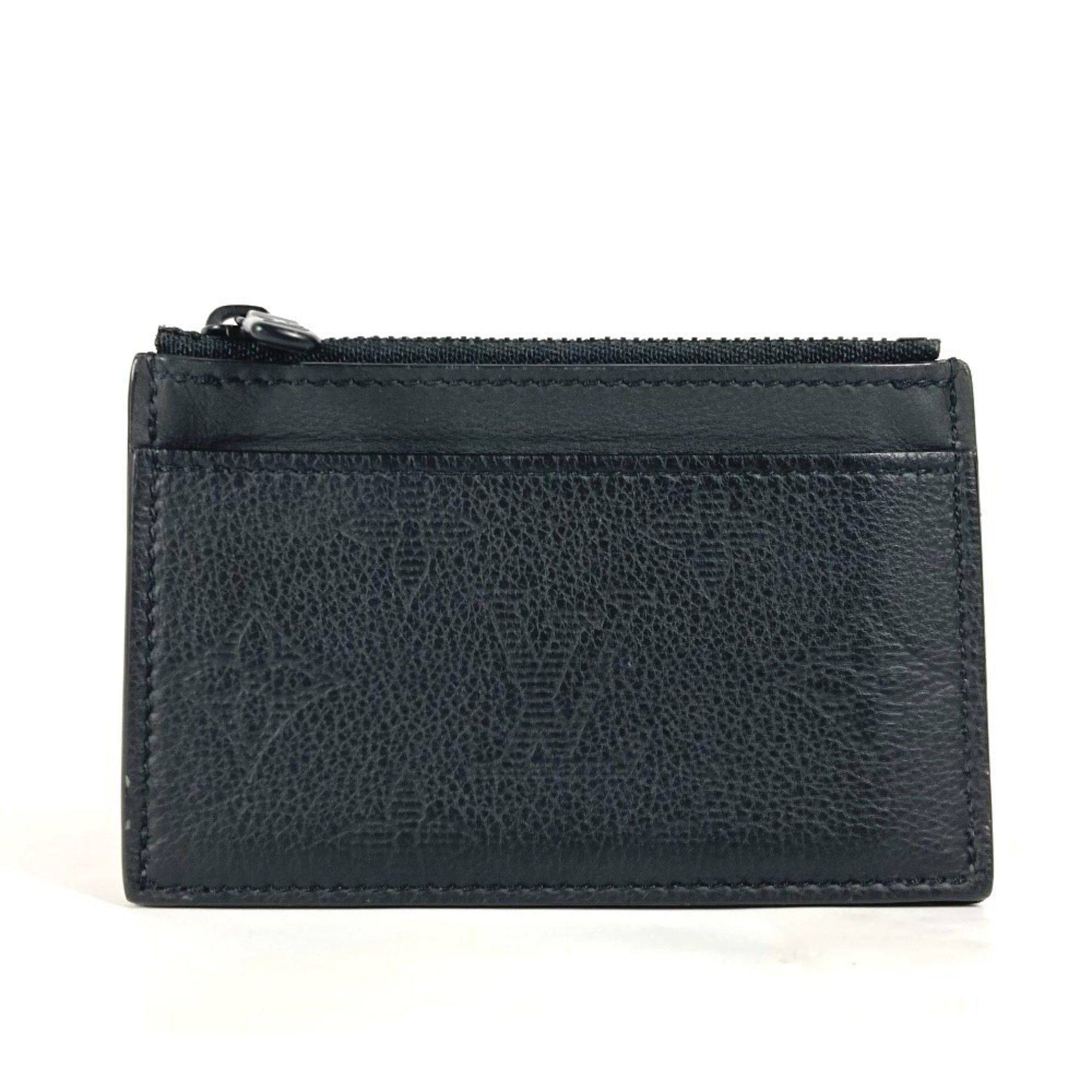 Louis Vuitton M82245 Monogram Shadow Compact Coin Card Holder Wallet Purse Fragment Case Wallet/coin Leather Men's Women's Black