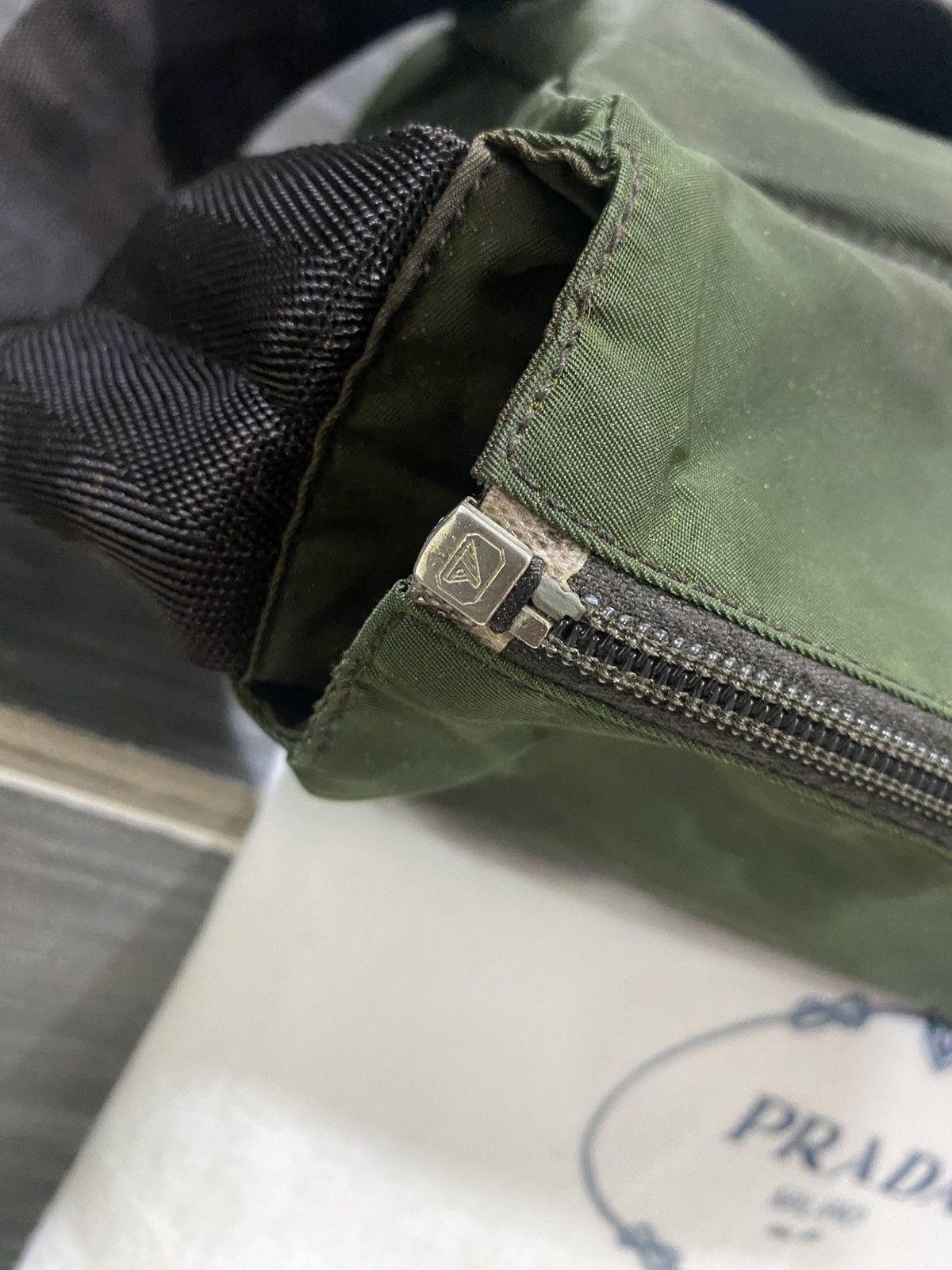 Prada Prada Tessuto Pocono Square Nylon Shoulder Bag Green Size ONE SIZE - 13 Thumbnail