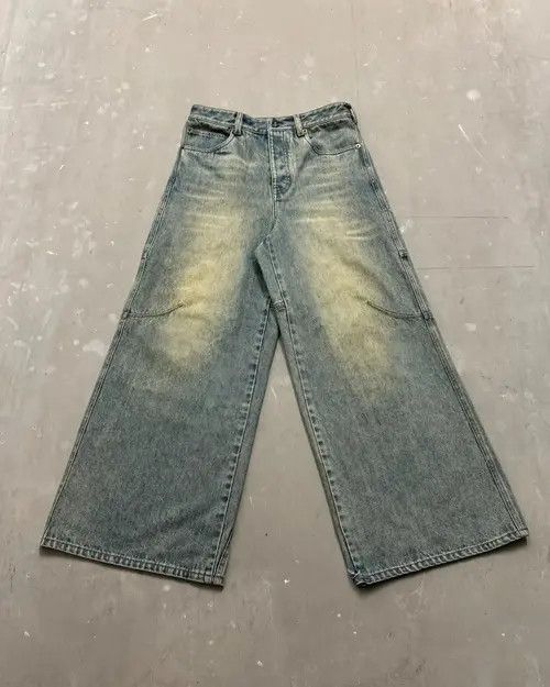 VIBE Retro Washed Blue Straight Cut Baggy Jeans Size US 36 / EU 52 - 2 Thumbnail