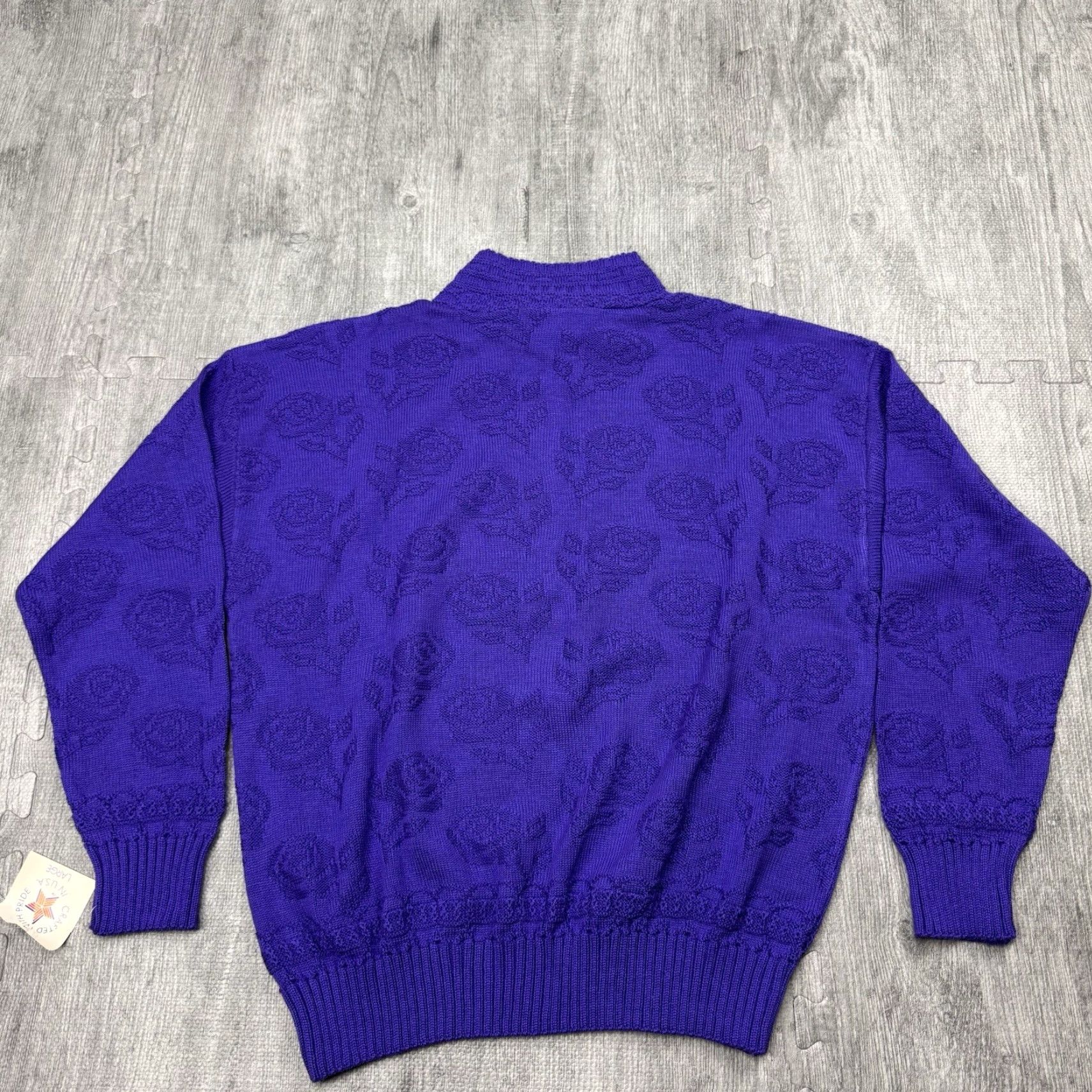 Vintage VINTAGE Charlene Charles Floral Knit Mock Neck Sweater Womens L Purple 80s 90s Garden Size L / US 10 / IT 46 - 6 Thumbnail