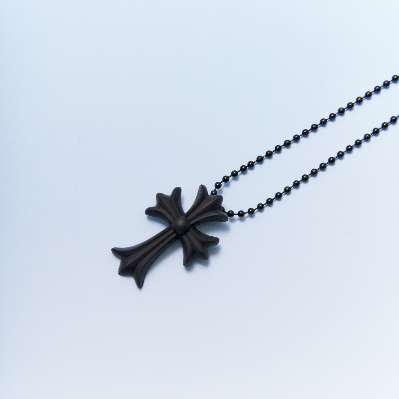 Chrome Hearts CHROME HEARTS Silicrome Cross Necklace Matte Black Size ONE SIZE - 4 Thumbnail