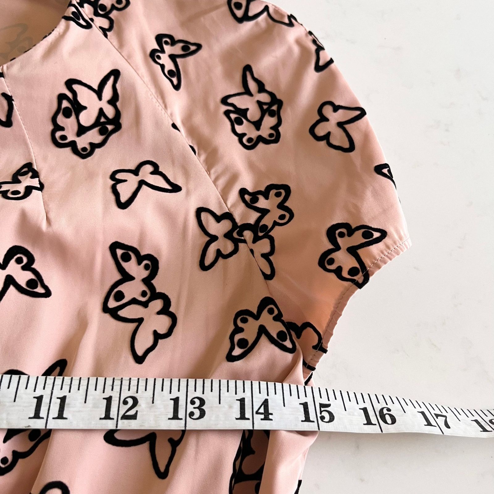 Moschino Moschino Pink Black Butterfly Print Pleated Midi Dress Size M / US 6-8 / IT 42-44 - 7 Thumbnail