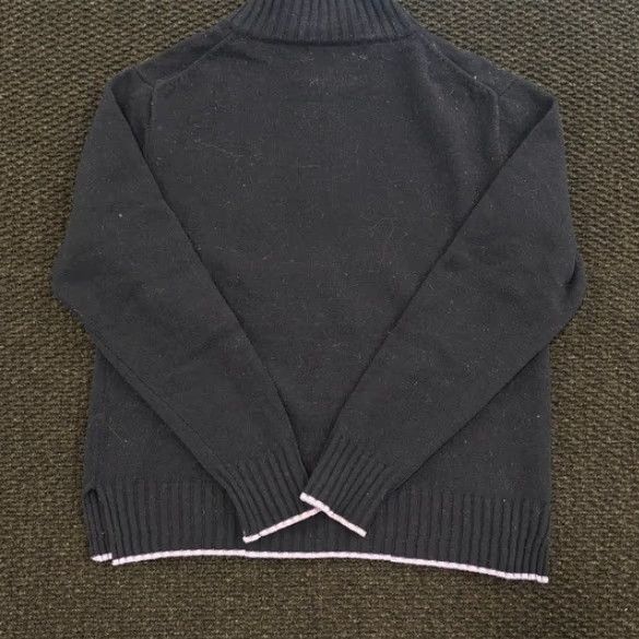 Vintage Woolovers Navy Blue Pure New Wool Quarter Zip Women's Sweater Size L Size L / US 10 / IT 46 - 2 Thumbnail
