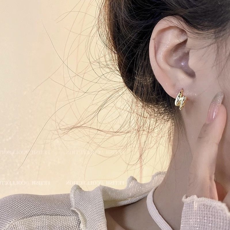 Other Small Gold Hoop Earrings for Women Daily Simple Style Size ONE SIZE - 4 Thumbnail
