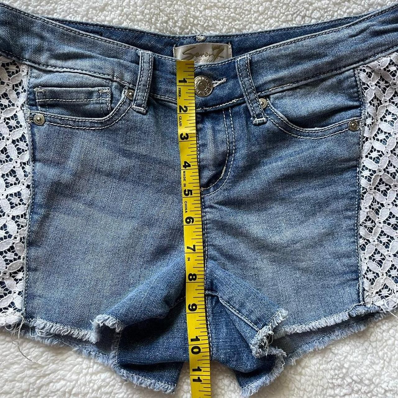 Seven 7 Seven7 denim mini shorts with lacy details Size 31" - 7 Thumbnail