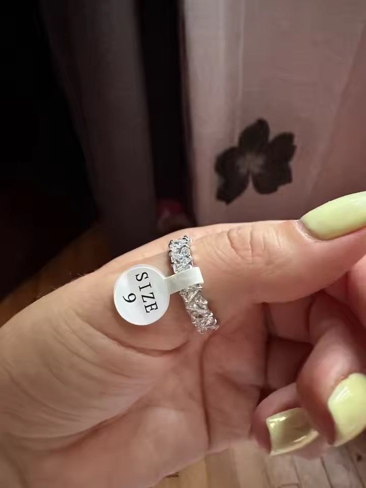 Jewelry Stainless Steel Delicate Bling Heart Zirconia ( size 6-9) Size ONE SIZE - 5 Thumbnail
